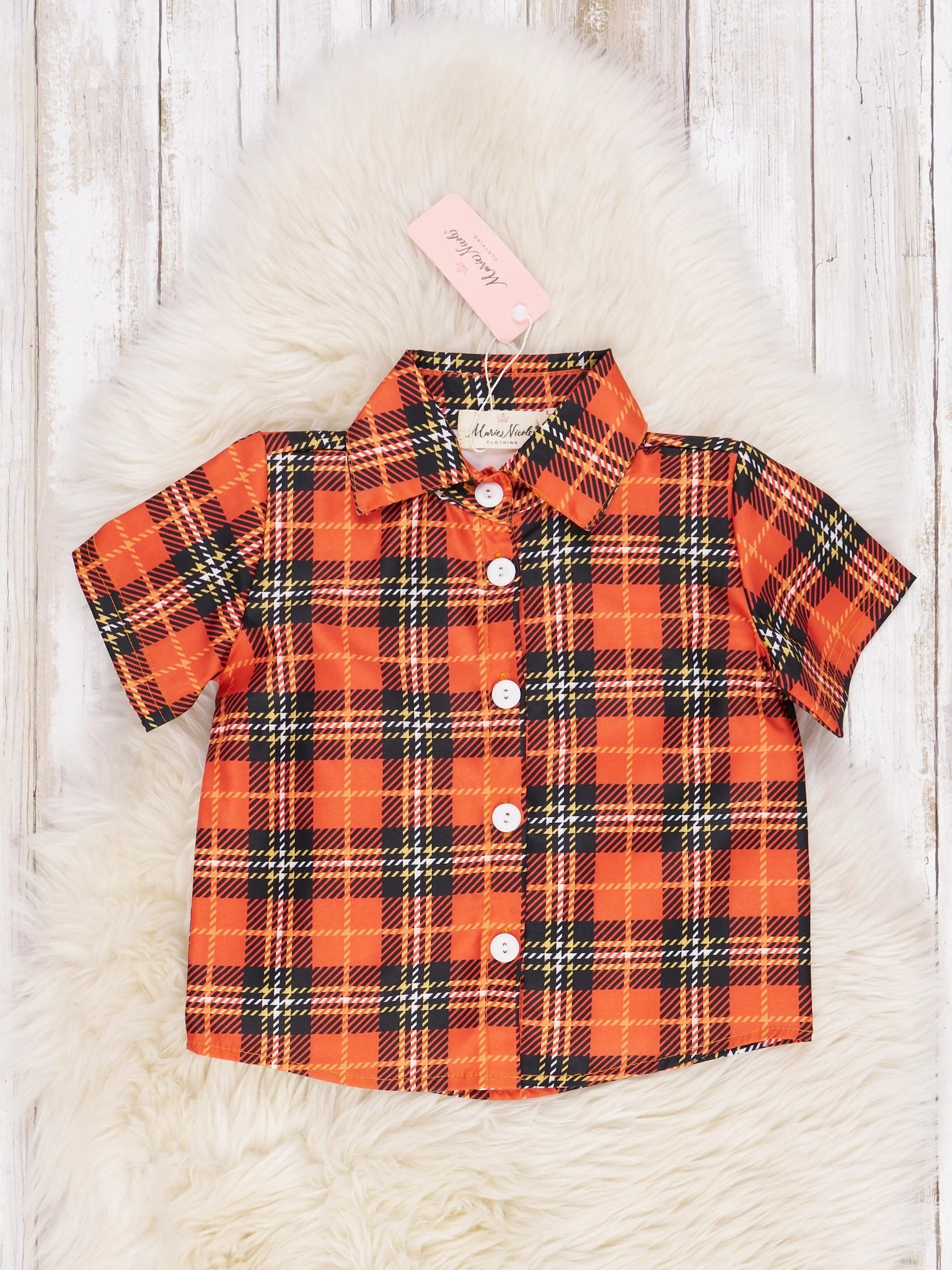Orange Plaid Fall Top - Image 2