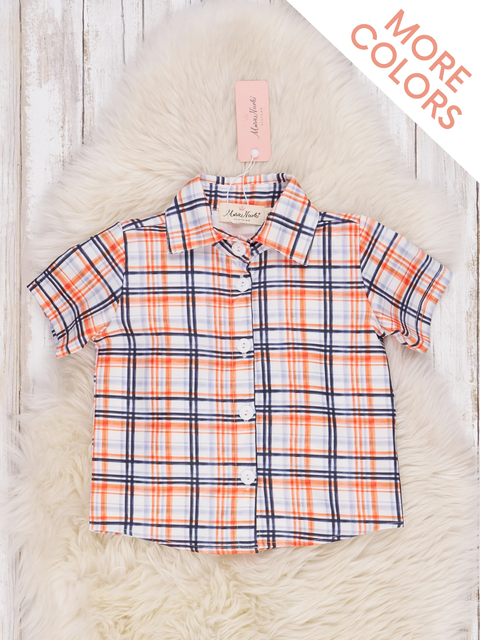 Orange Plaid Fall Top - Image 3