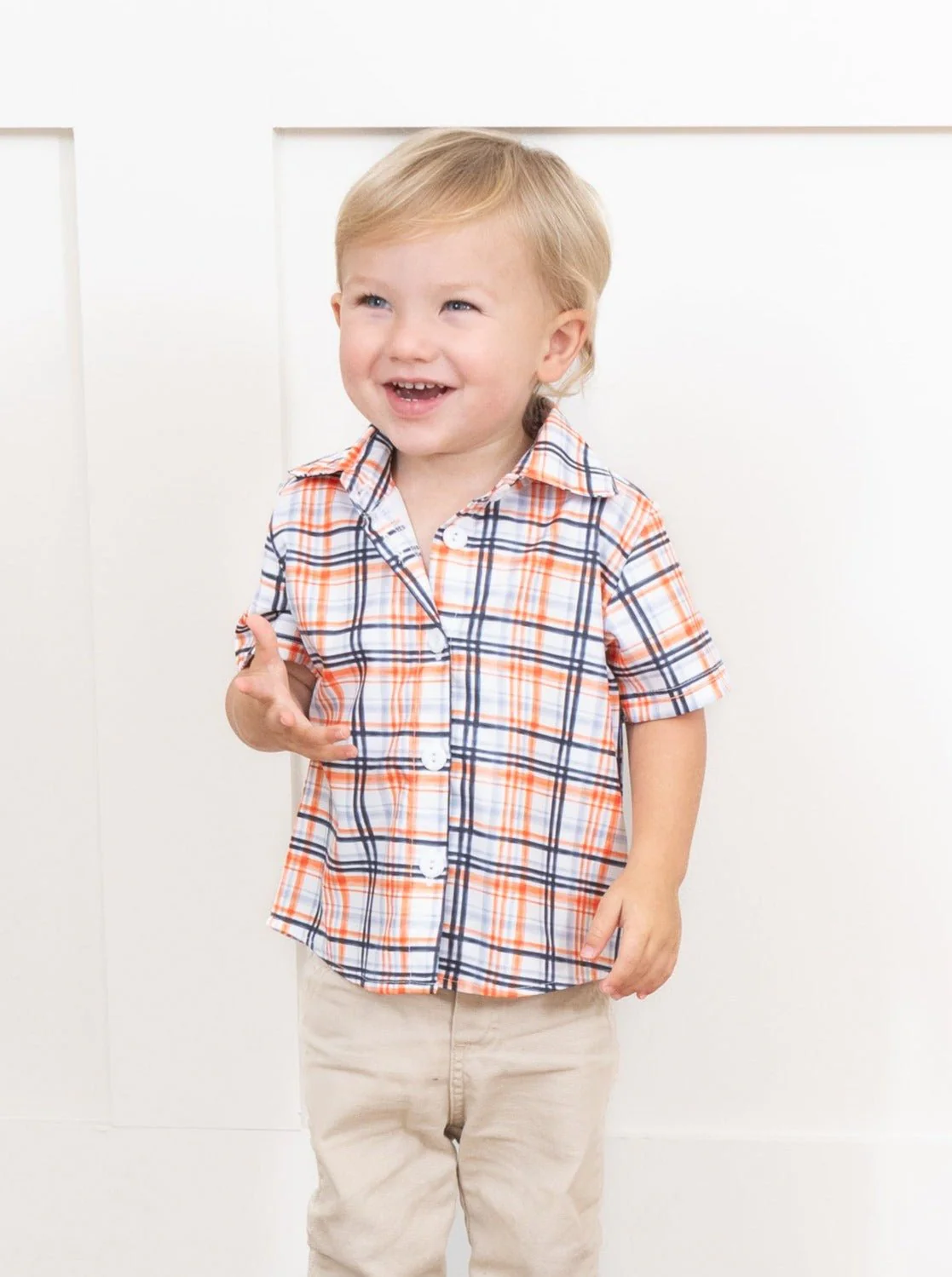 Orange Plaid Fall Top - Image 5