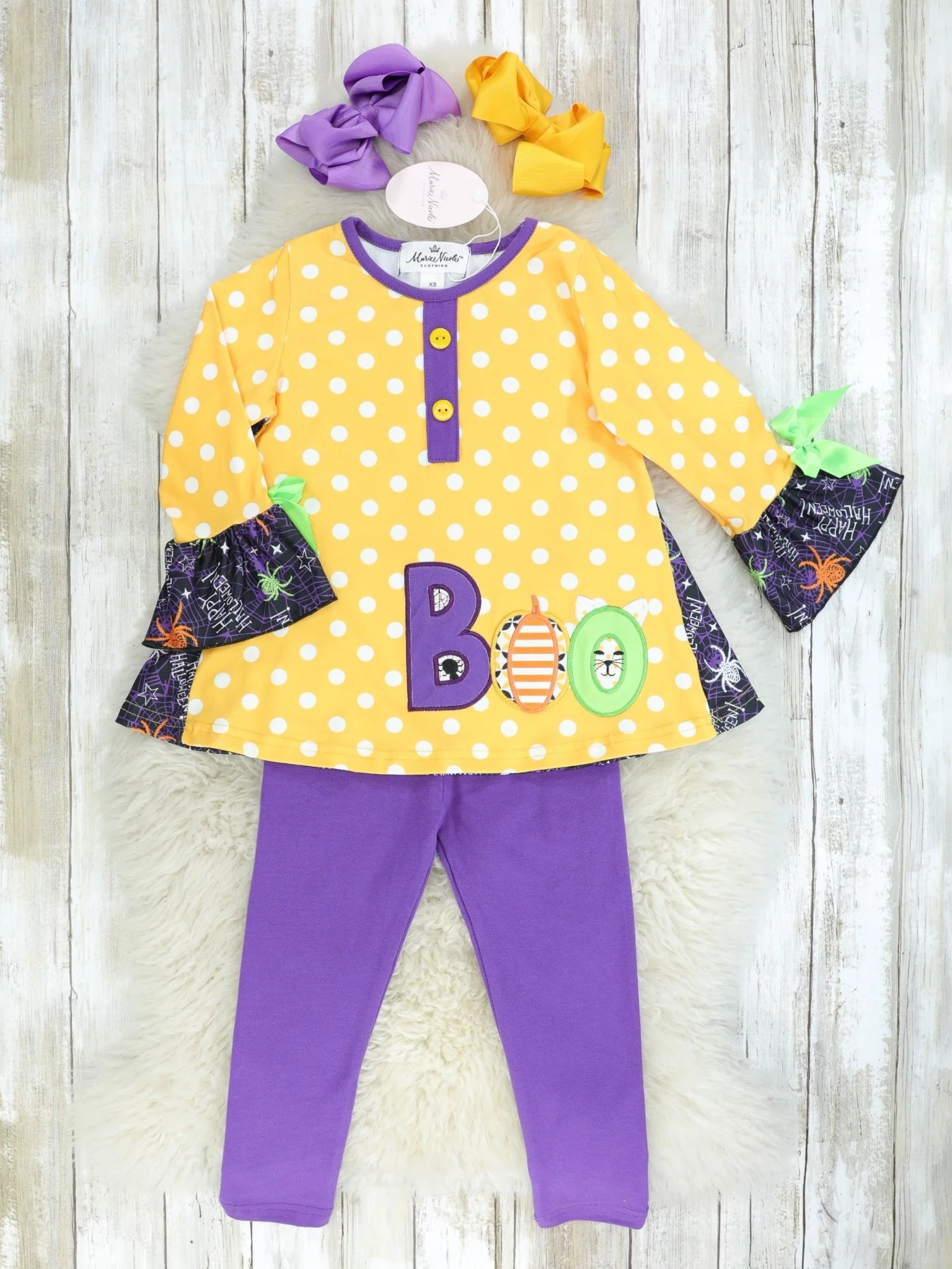 Orange Polka Dot "BOO" Outfit