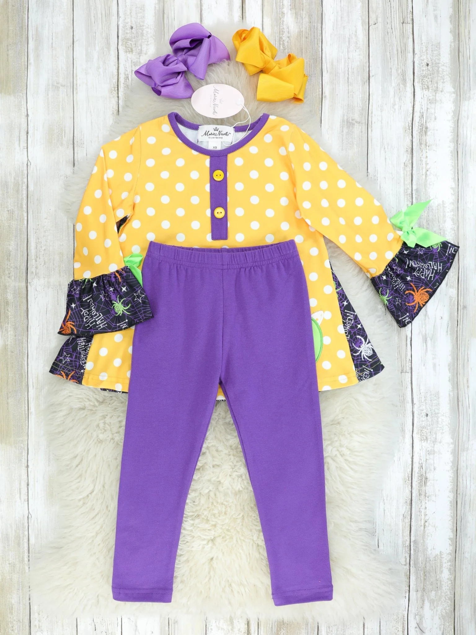 Orange Polka Dot "BOO" Outfit - Image 2