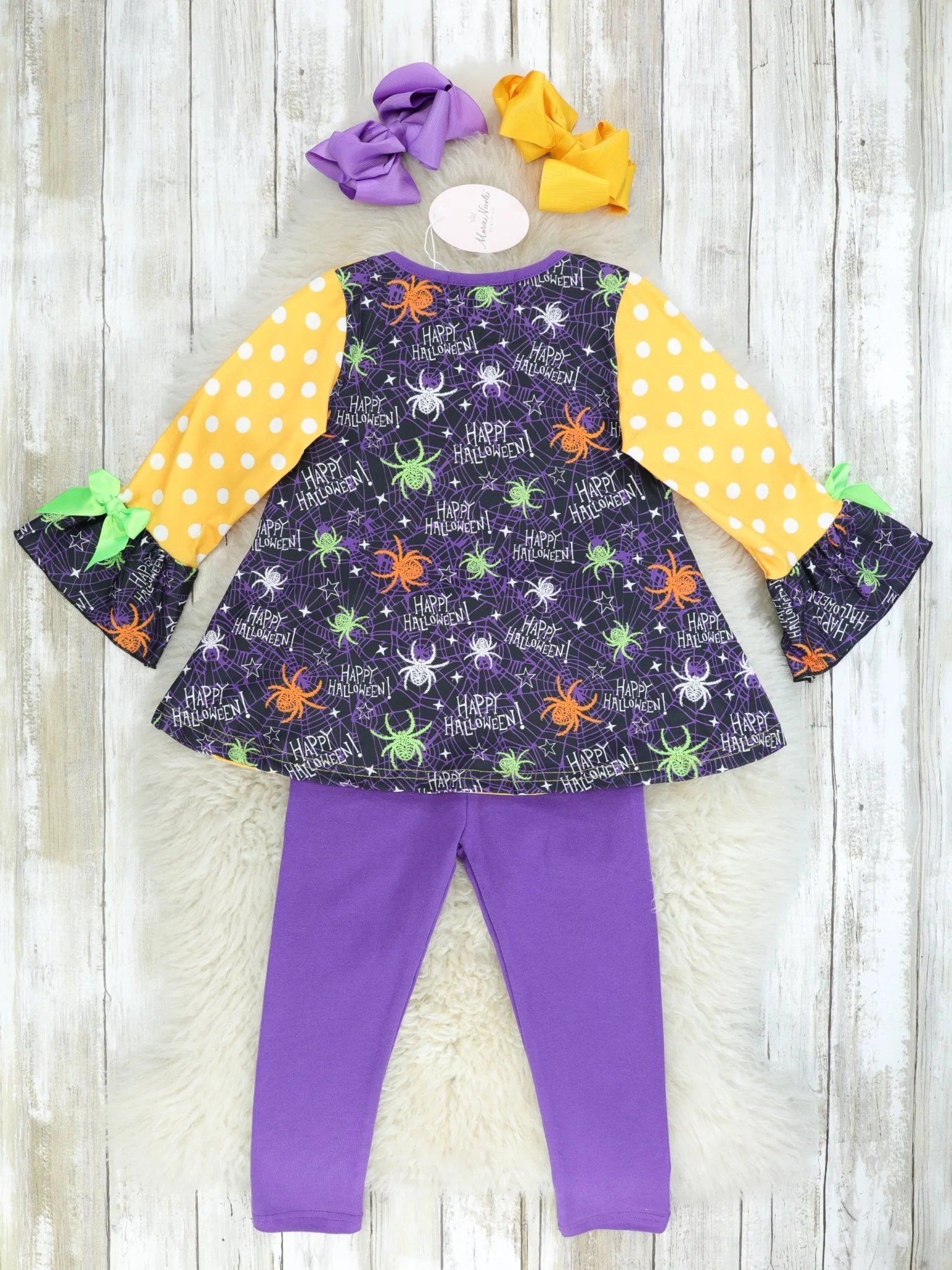 Orange Polka Dot "BOO" Outfit - Image 3