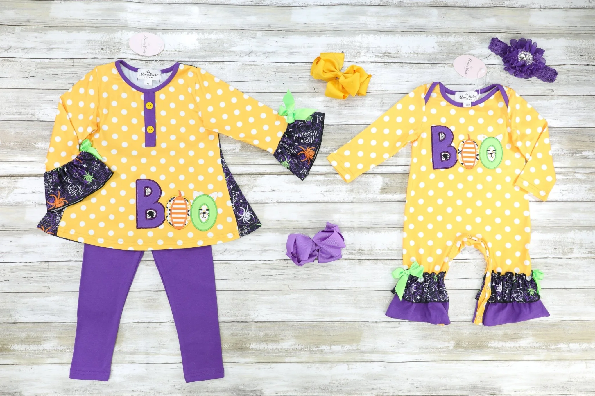 Orange Polka Dot "BOO" Outfit - Image 4