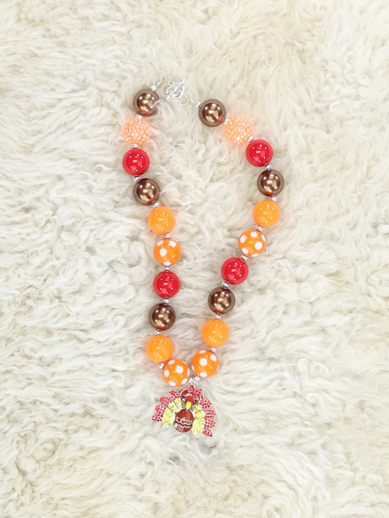 Orange, Red & Brown Turkey Necklace