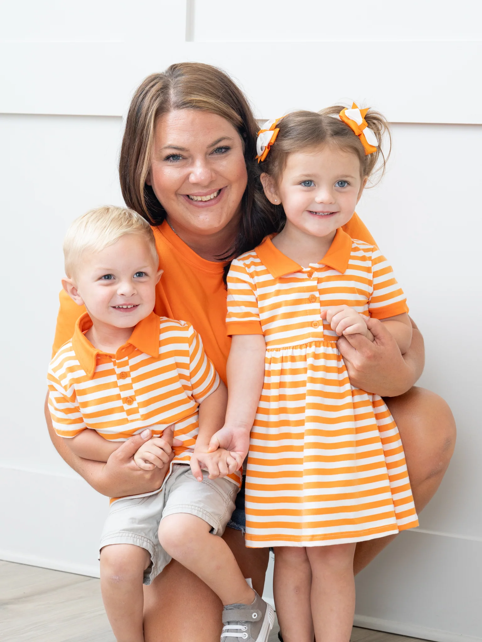 Orange & White Striped Polo Dress - Image 3