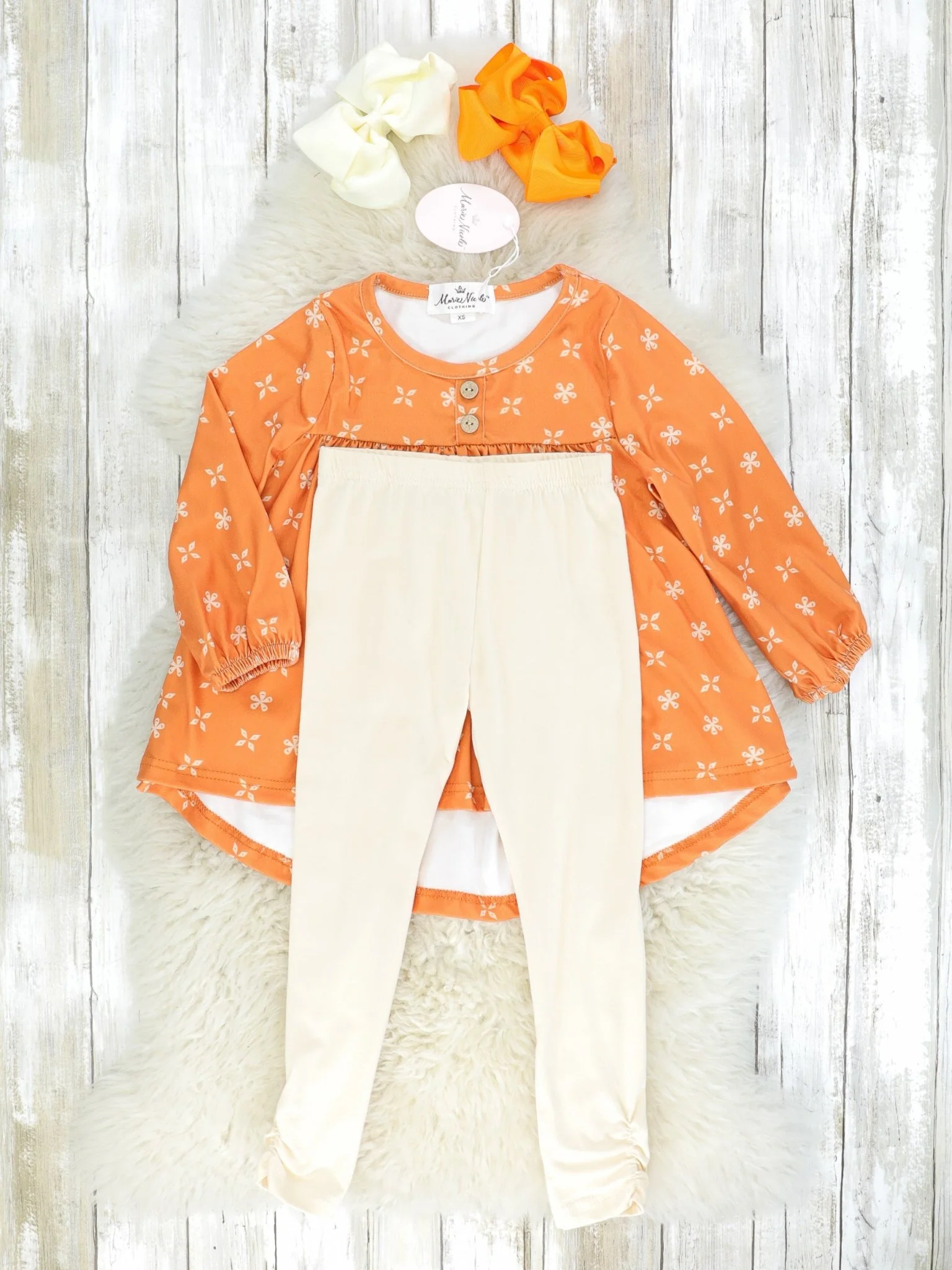 Orange Swing Top & Leggings Outfit - Image 2