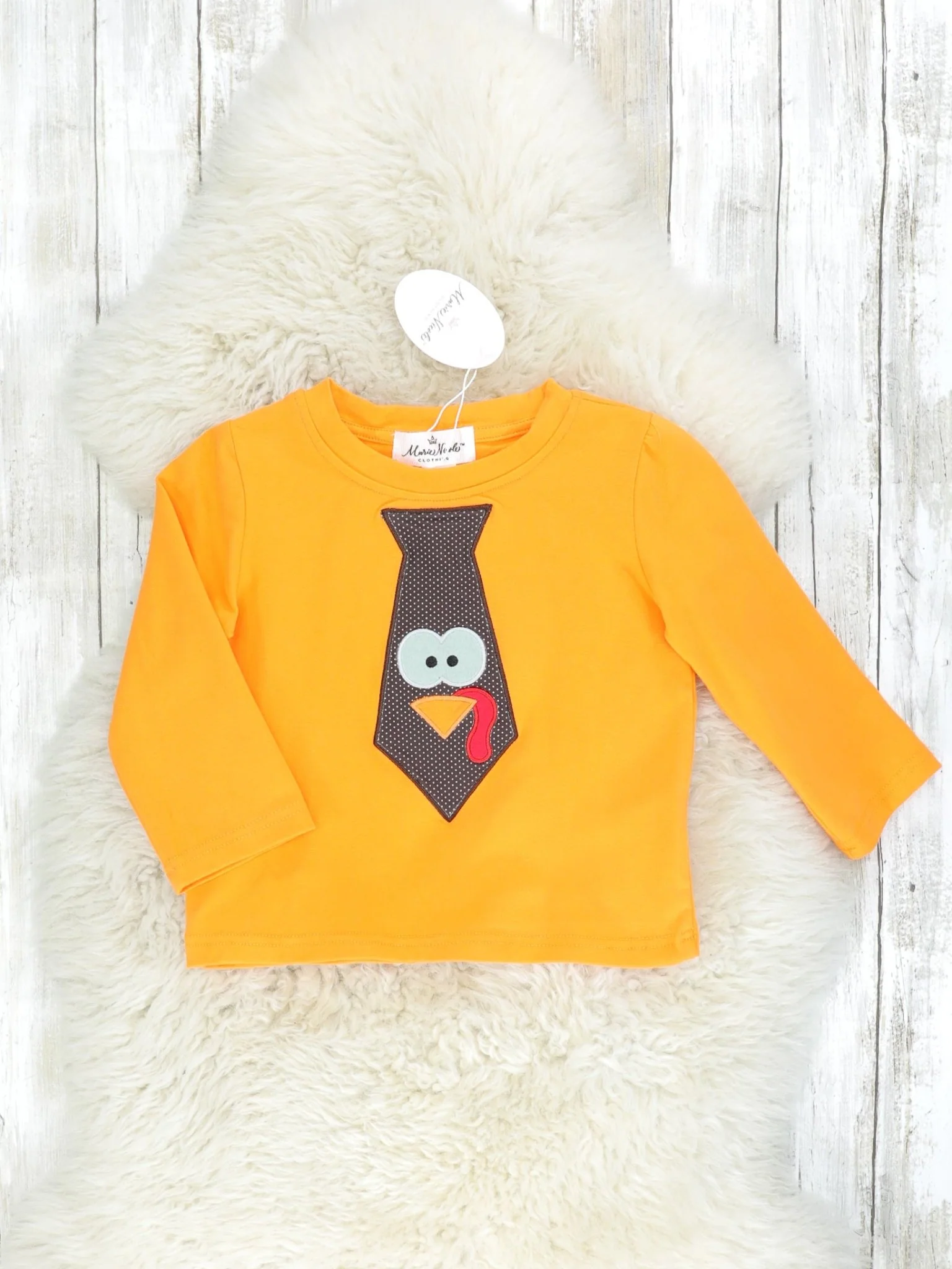 Orange Turkey Tie Long Sleeve Shirt