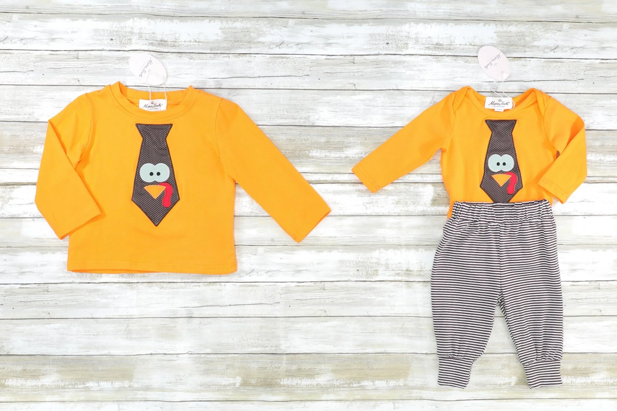 Orange Turkey Tie Long Sleeve Shirt - Image 2