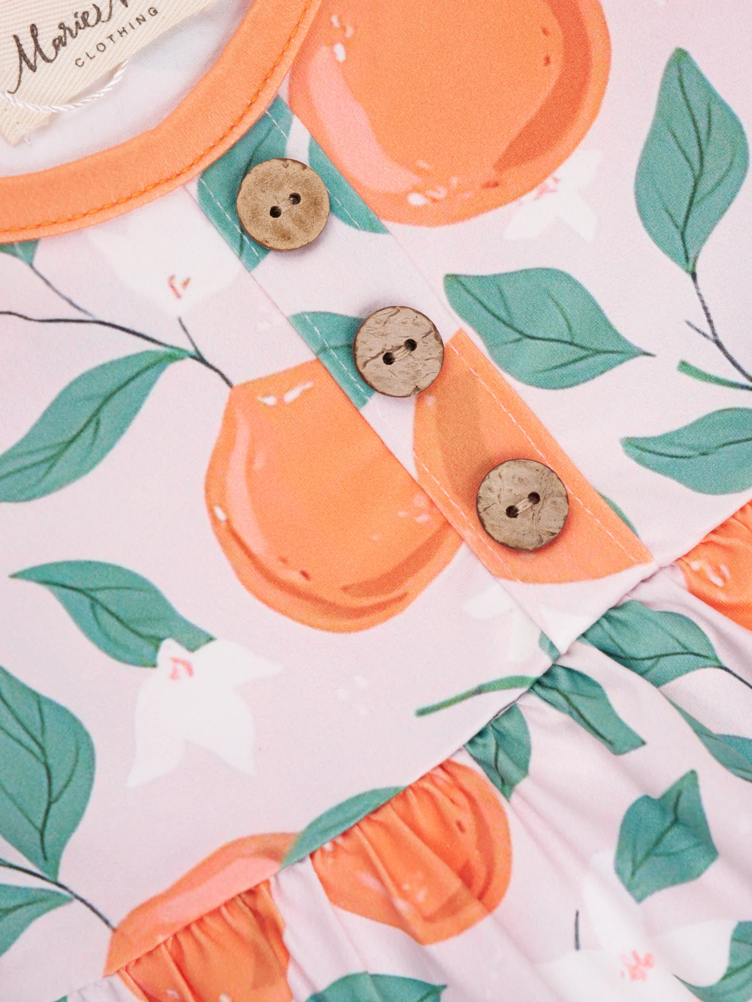 Oranges & Floral Ruffle Dress - Image 2