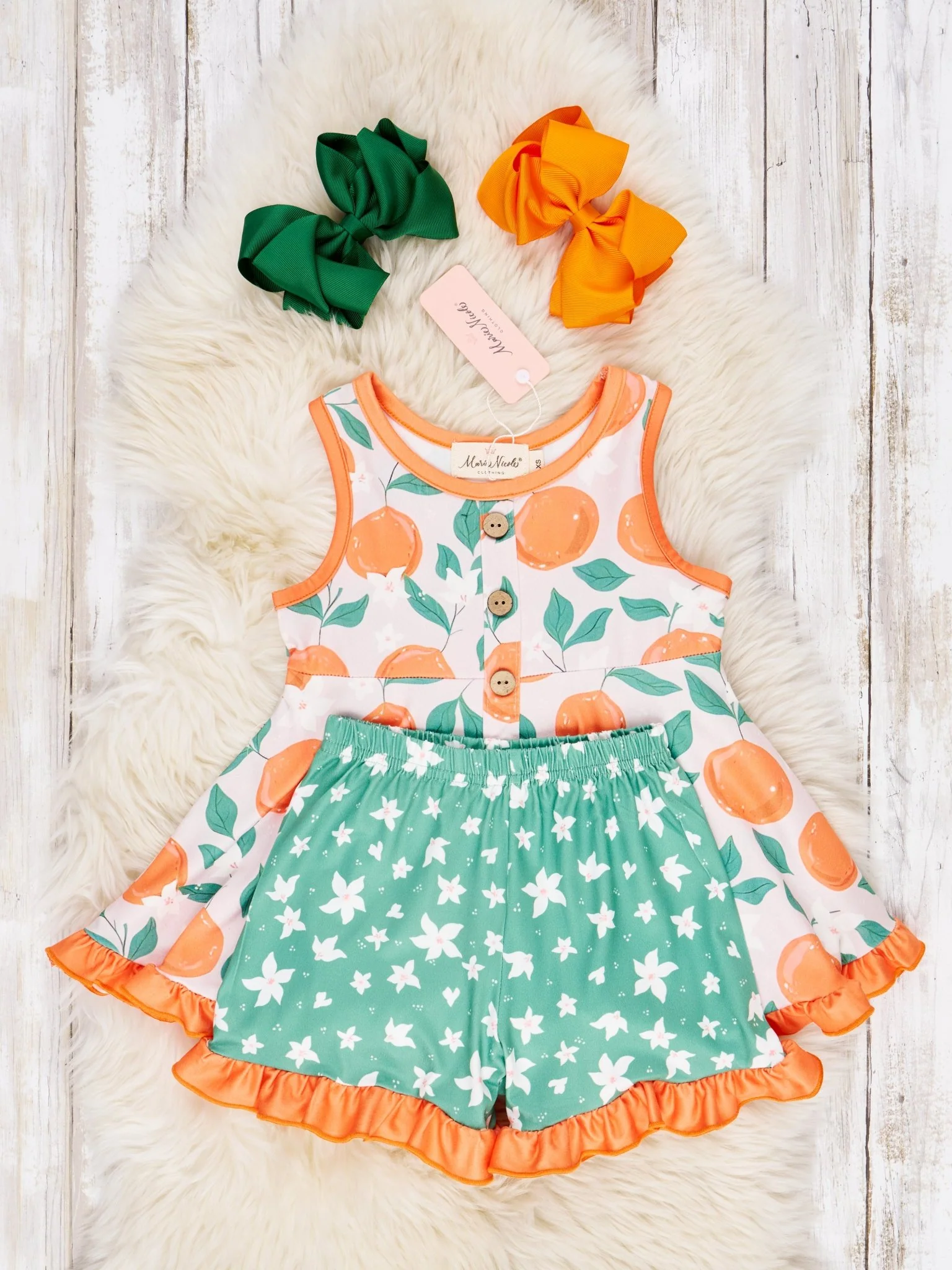 Oranges & Floral Ruffle Outfit - Image 2
