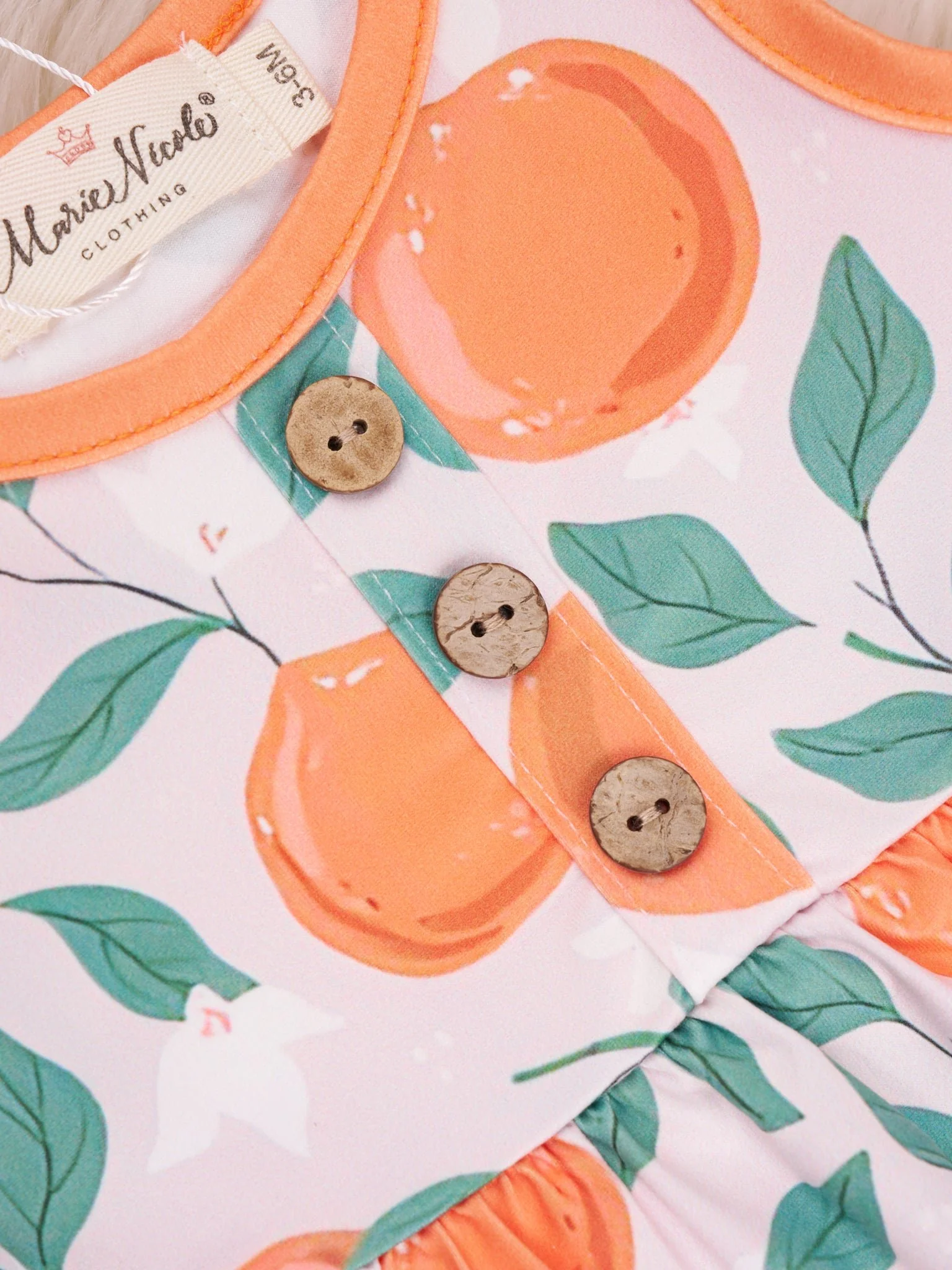 Oranges & Floral Ruffle Romper - Image 2