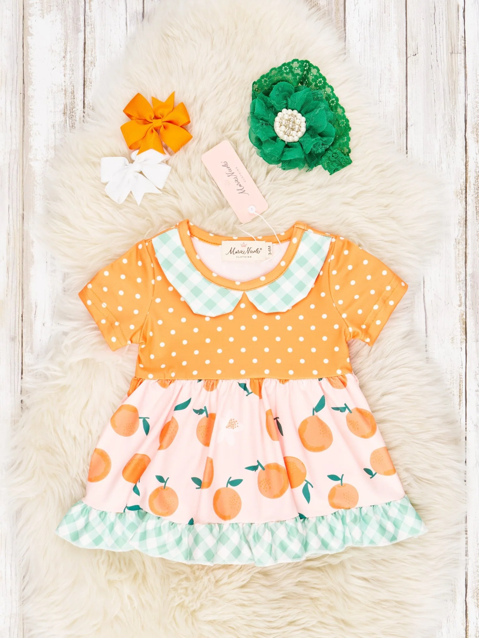 Oranges Vintage Ruffle Dressy Romper