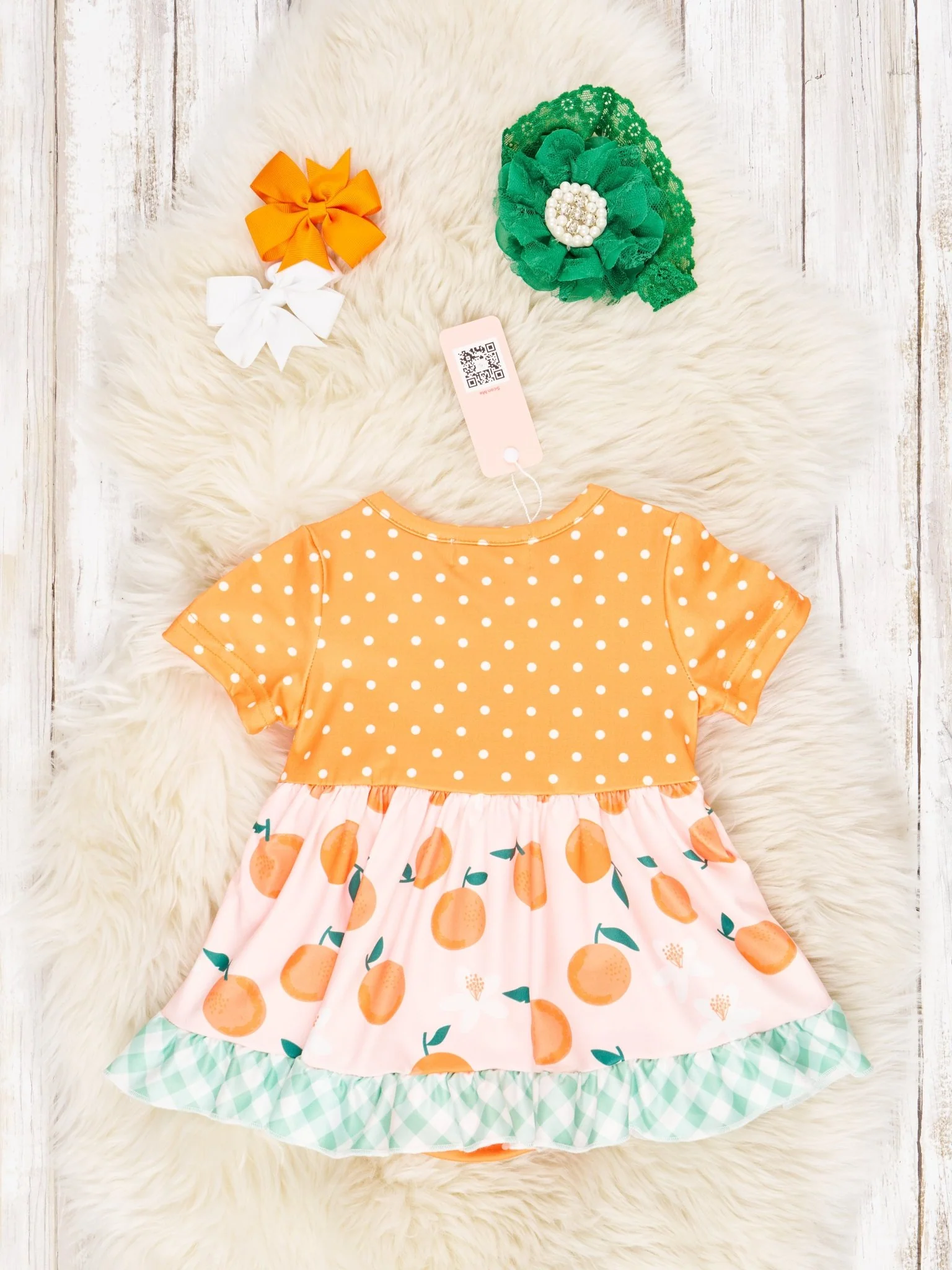 Oranges Vintage Ruffle Dressy Romper - Image 3