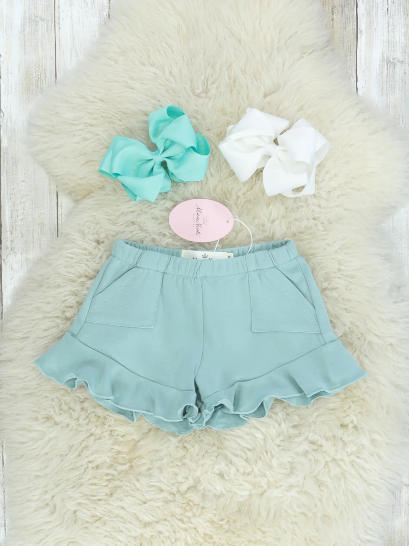 Pocket Ruffle Short - Nile Blue