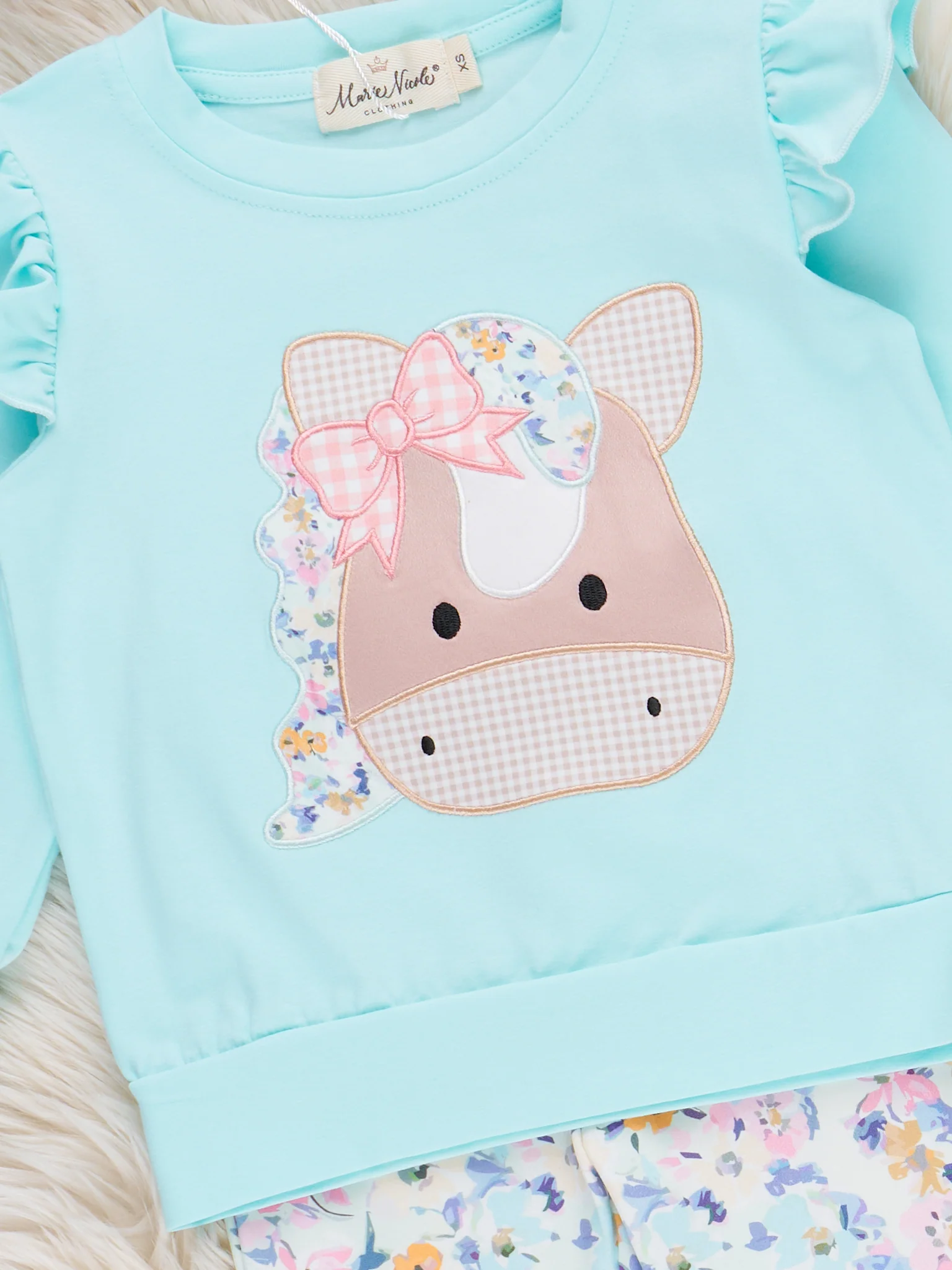 Palomino Dreams Embroidered Ruffle Bell Bottom Outfit - Image 3