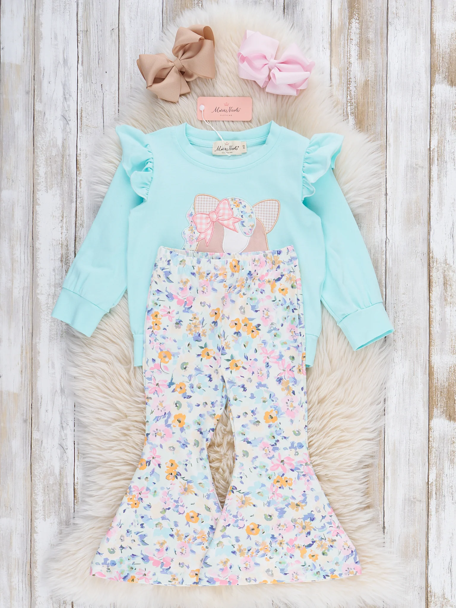 Palomino Dreams Embroidered Ruffle Bell Bottom Outfit - Image 4