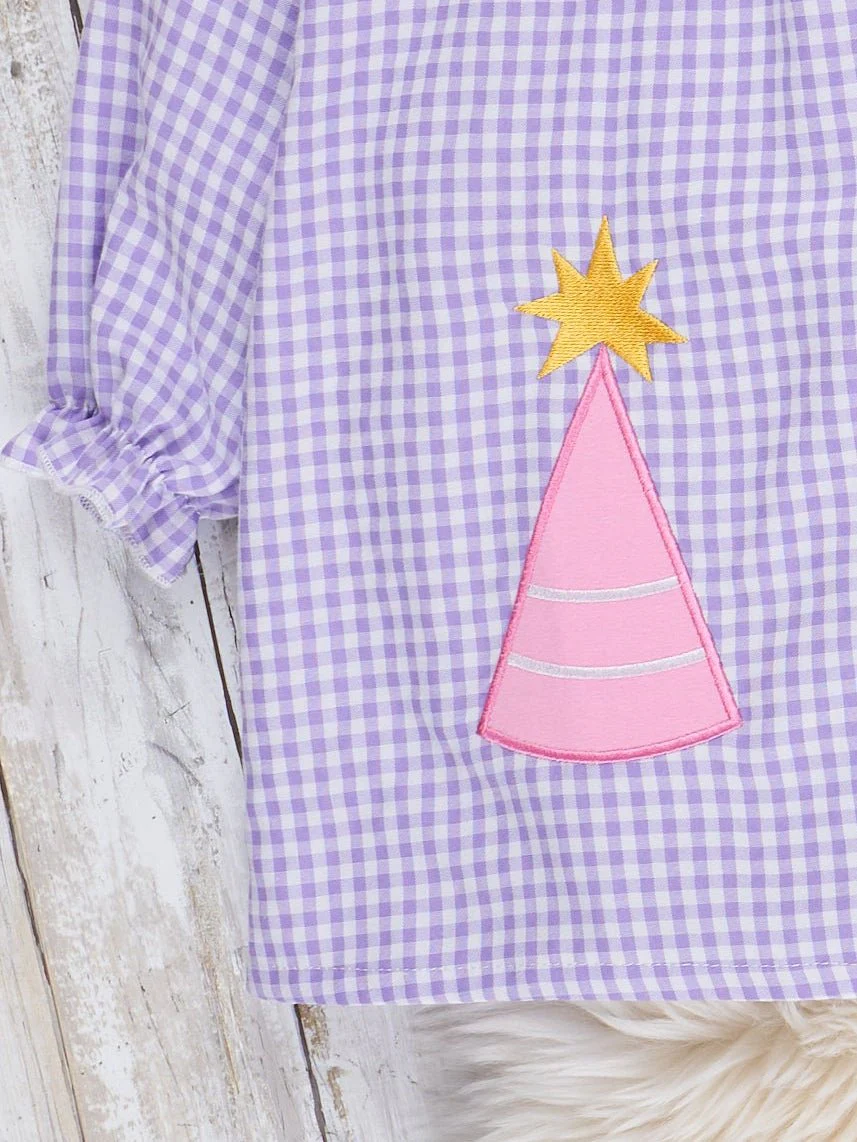 Party Hat Smocked Gingham Dress - Image 2