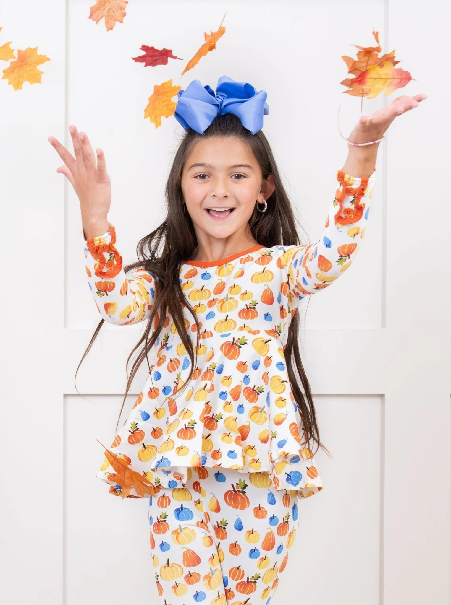 Party Pumpkins Bow Back Ruffle Top - Image 2