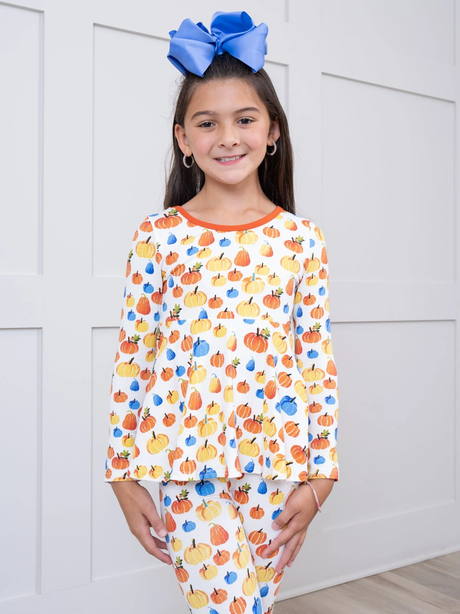 Party Pumpkins Bow Back Ruffle Top - Image 3