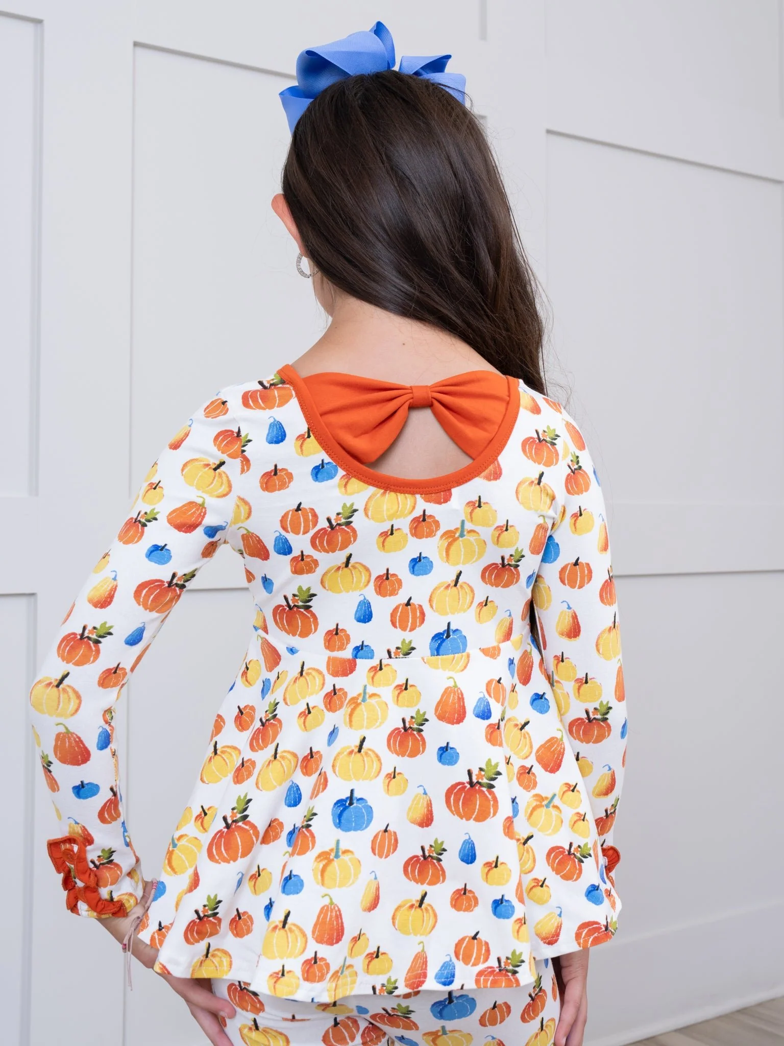 Party Pumpkins Bow Back Ruffle Top - Image 4