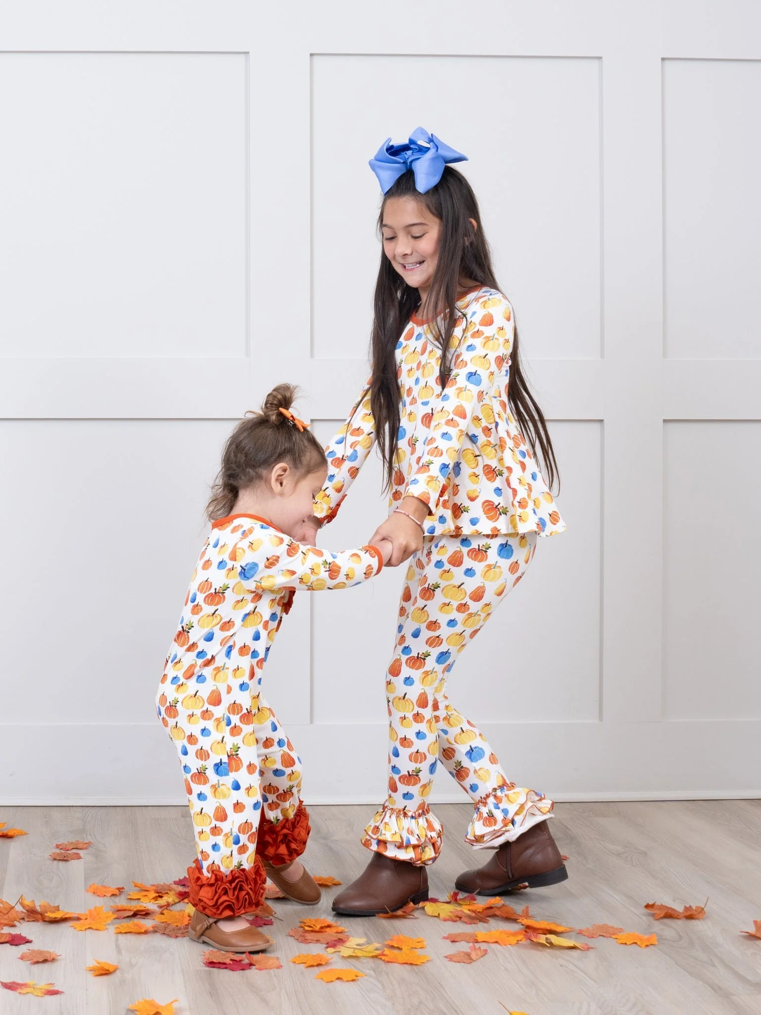 Party Pumpkins Bow Back Ruffle Top - Image 6