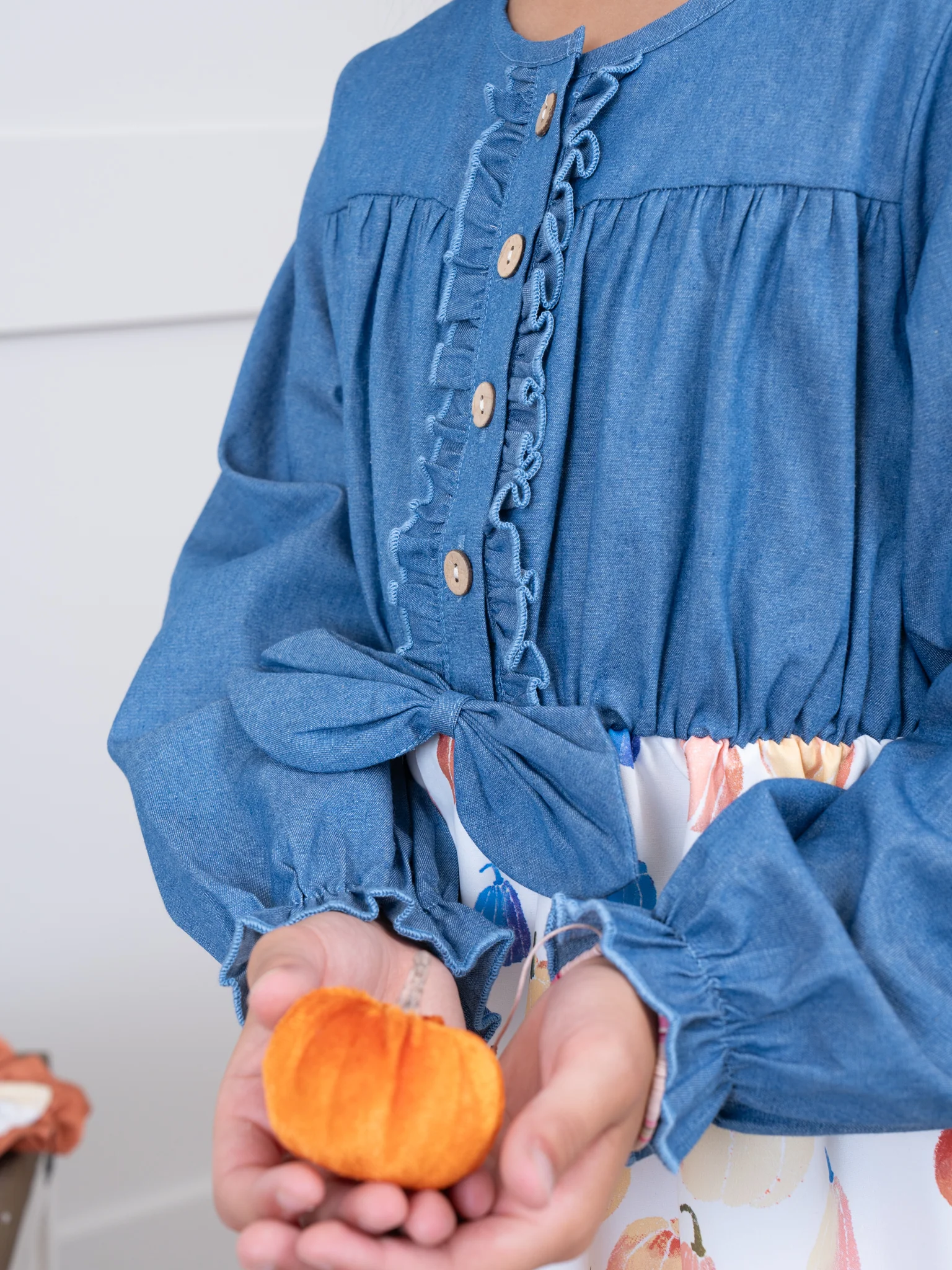 Party Pumpkins Chambray Dress - Image 4