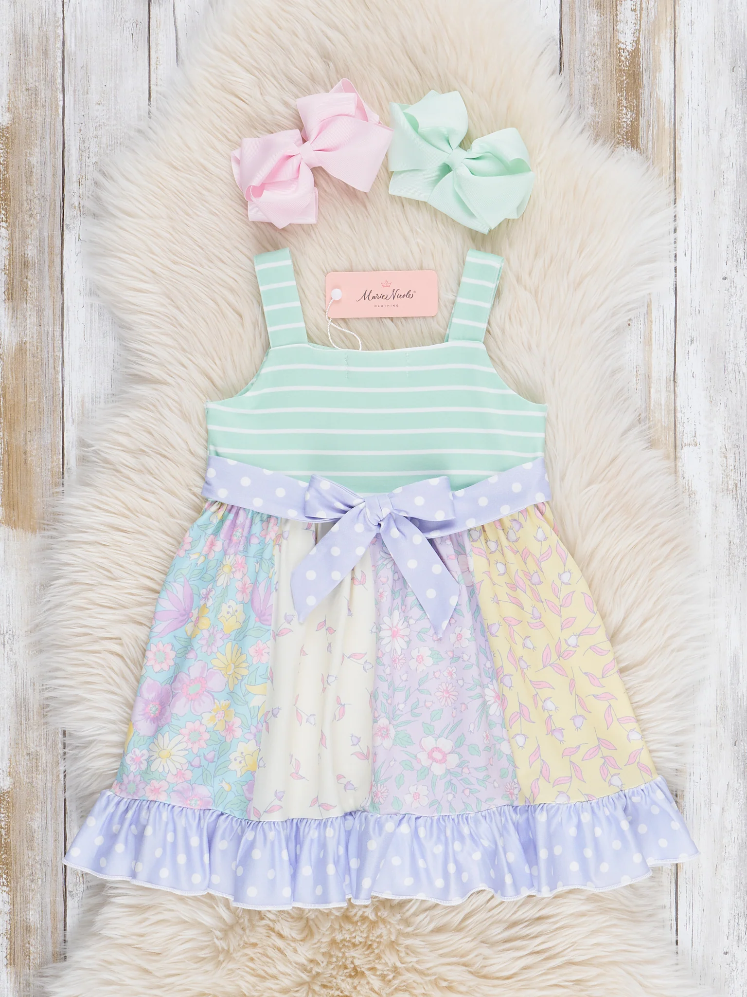 Pastel Buds & Blooms Ruffle Tie Dress - Image 3