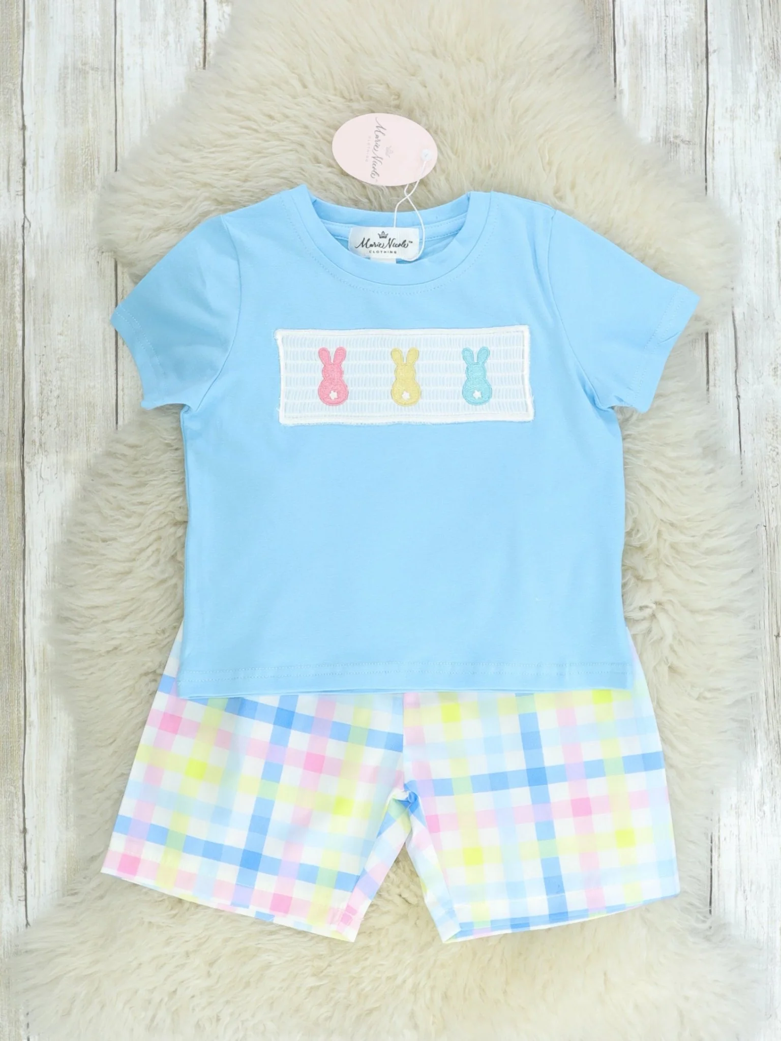 Pastel Bunny Smocked Outfit