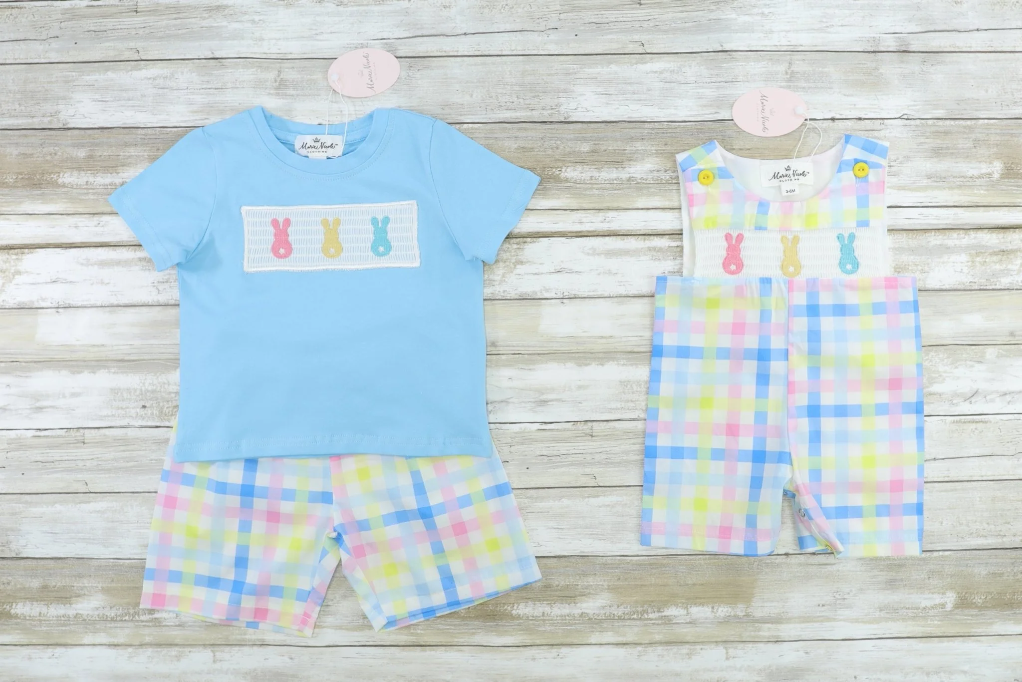 Pastel Bunny Smocked Outfit - Image 2