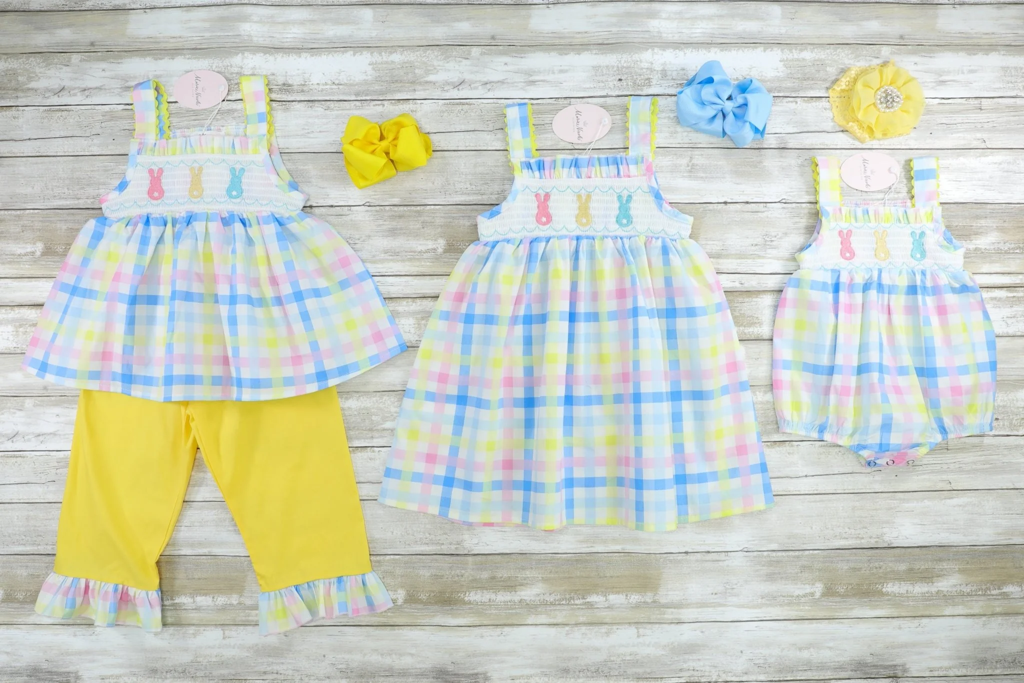 Pastel Bunny Smocked Outfit - Image 3