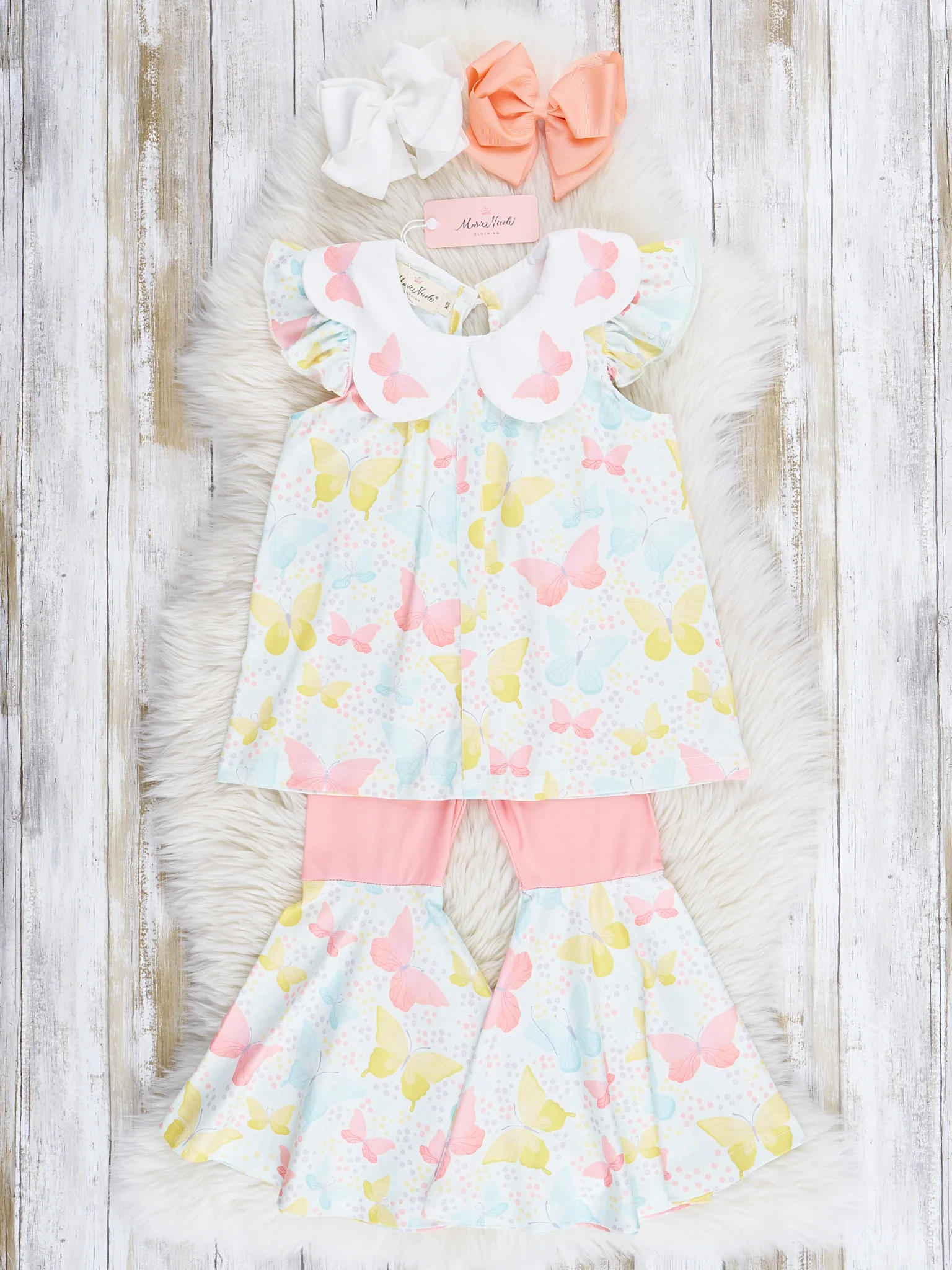 Pastel Butterflies Bell Bottoms Outfit - Image 3