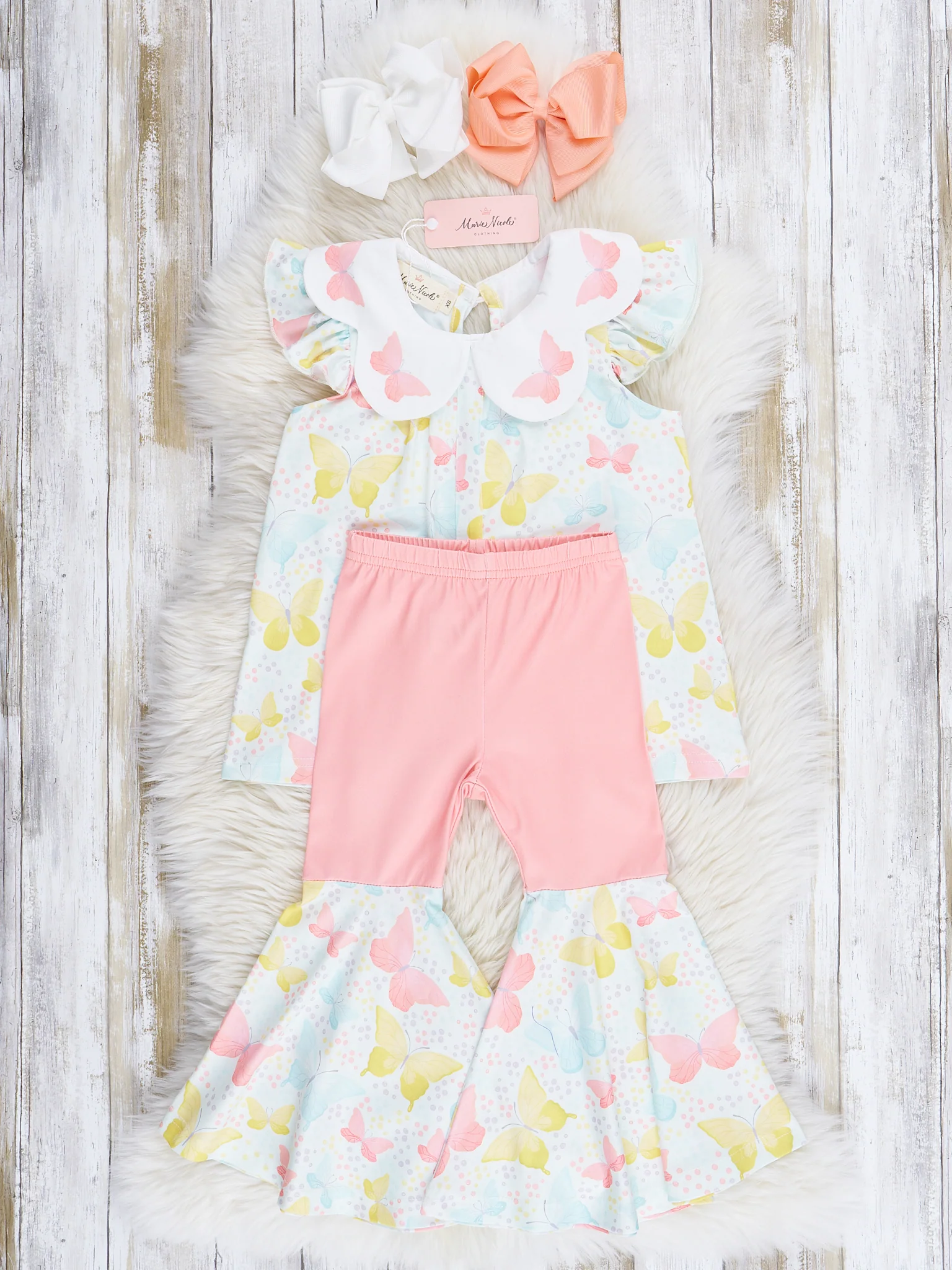 Pastel Butterflies Bell Bottoms Outfit - Image 4