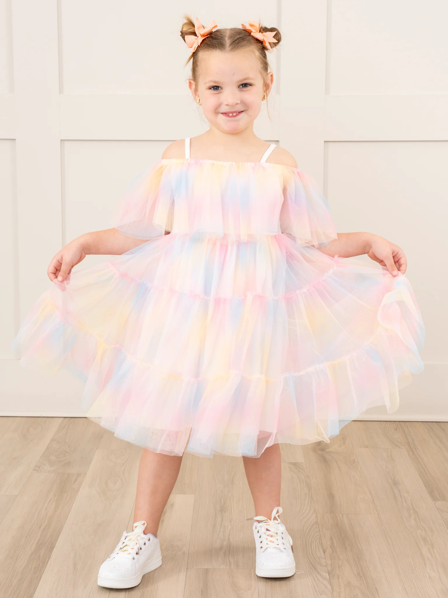 Pastel Rainbow Tiered Tulle Dress - Image 2