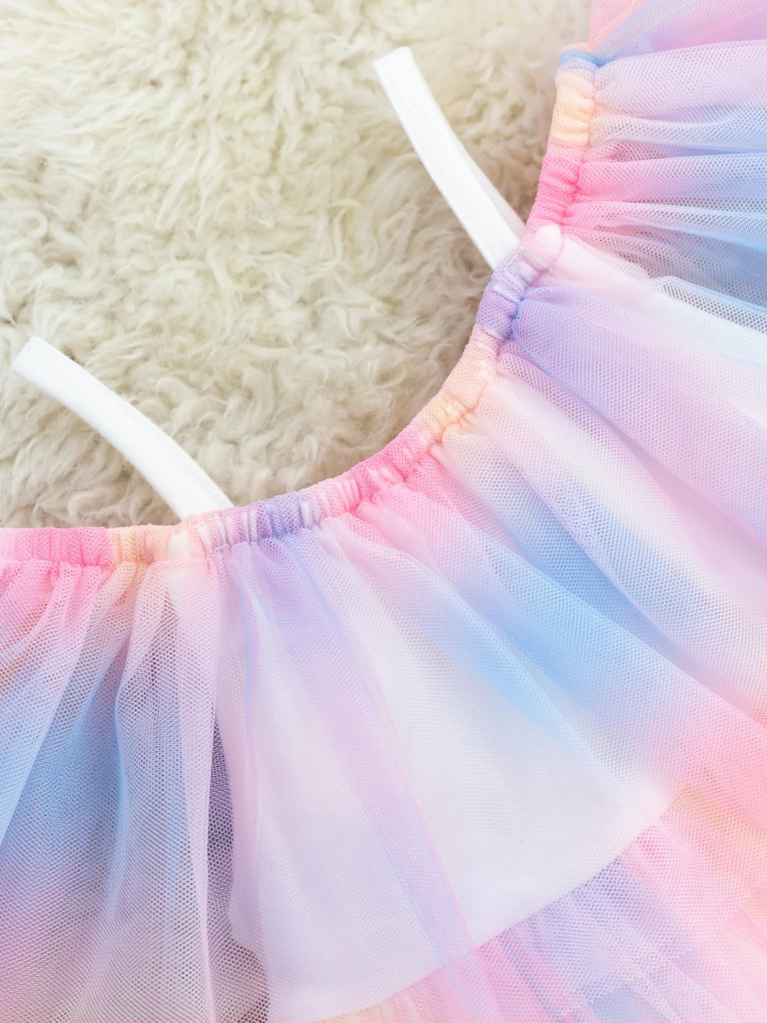 Pastel Rainbow Tiered Tulle Dress - Image 4