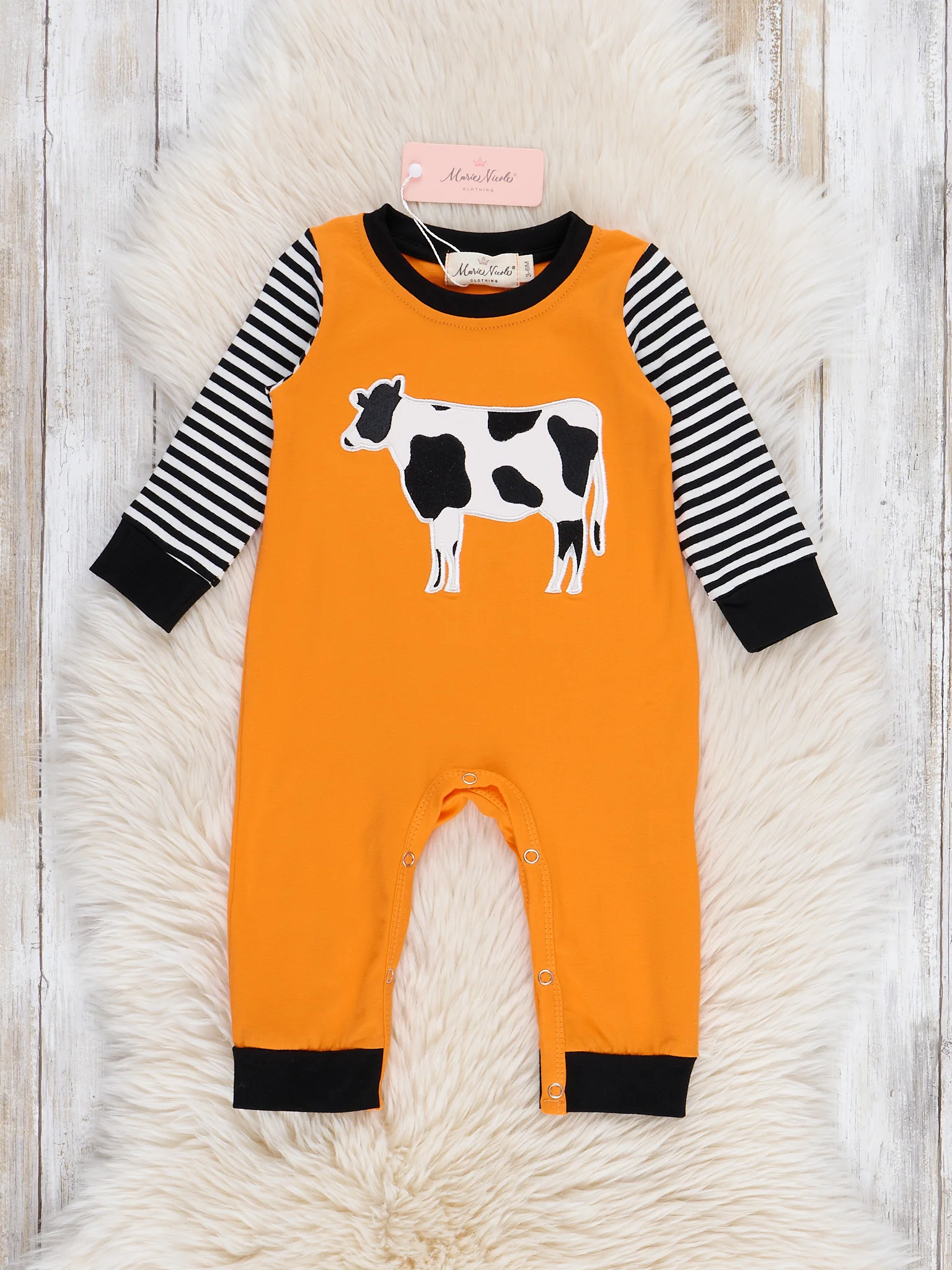 Pasture Pal Embroidered Cow Romper