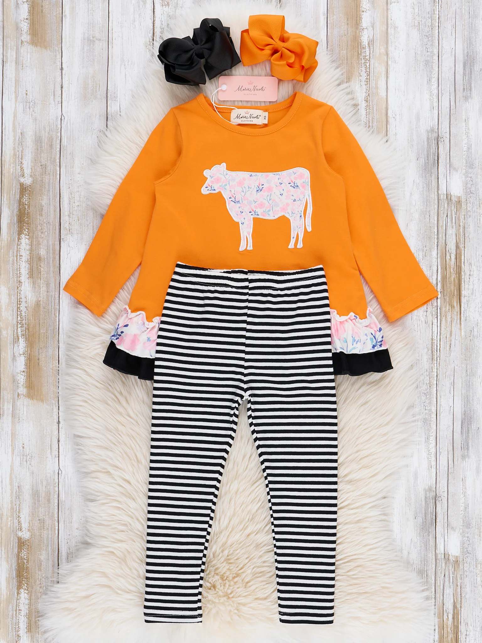 Pasture Pal Embroidered Ruffle Cow Outfit - Image 2
