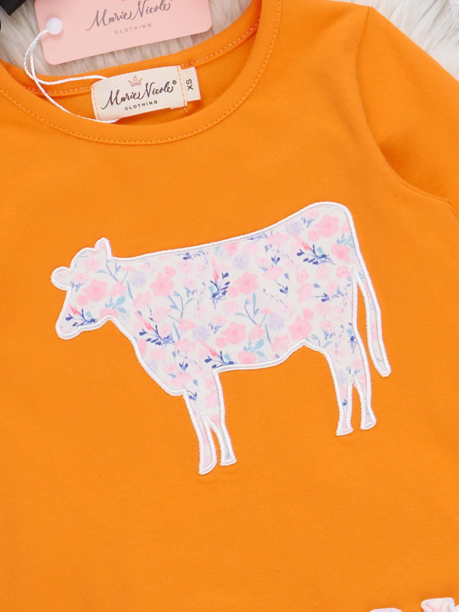 Pasture Pal Embroidered Ruffle Cow Outfit - Image 3