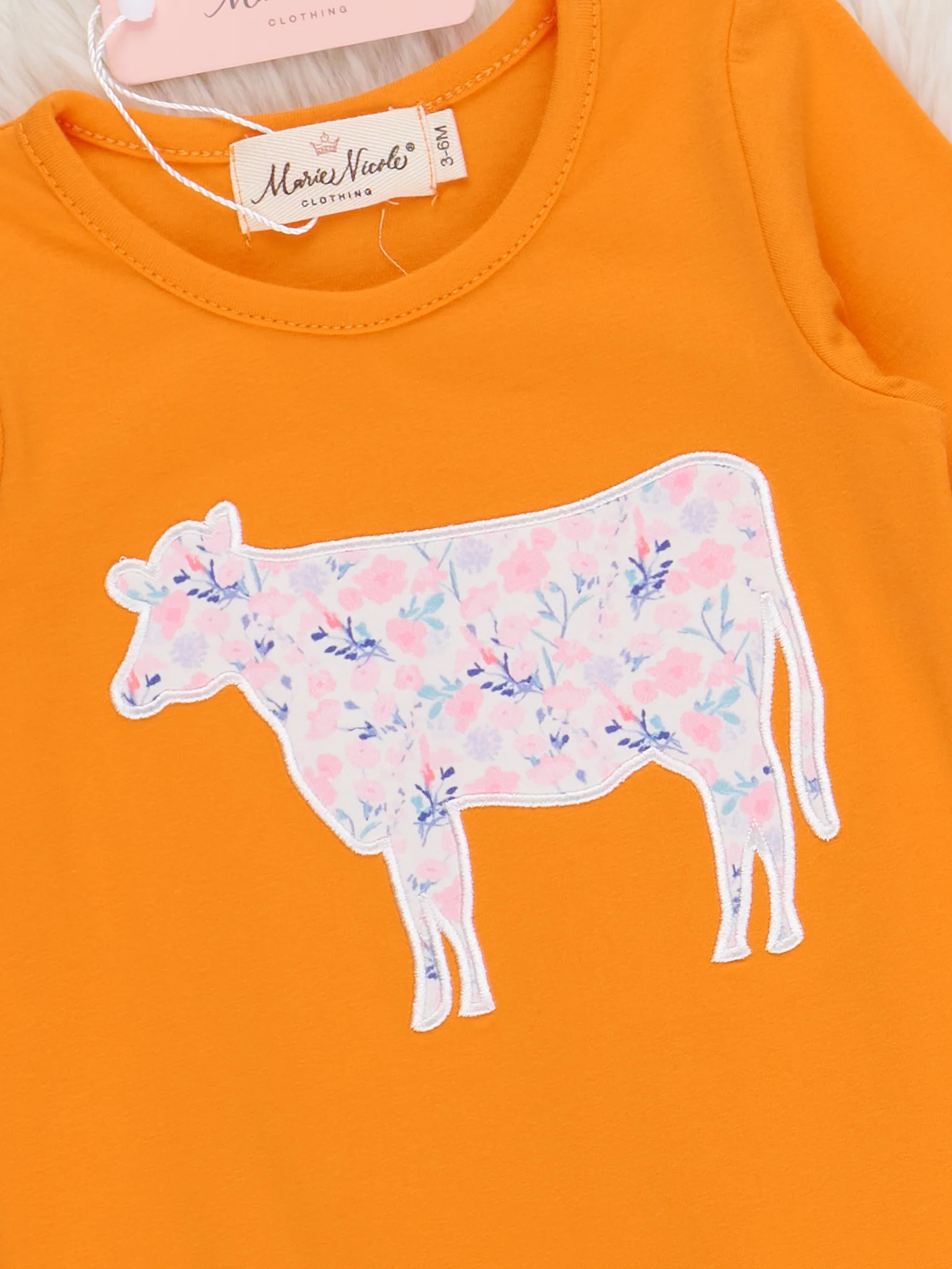 Pasture Pal Embroidered Ruffle Cow Romper - Image 2
