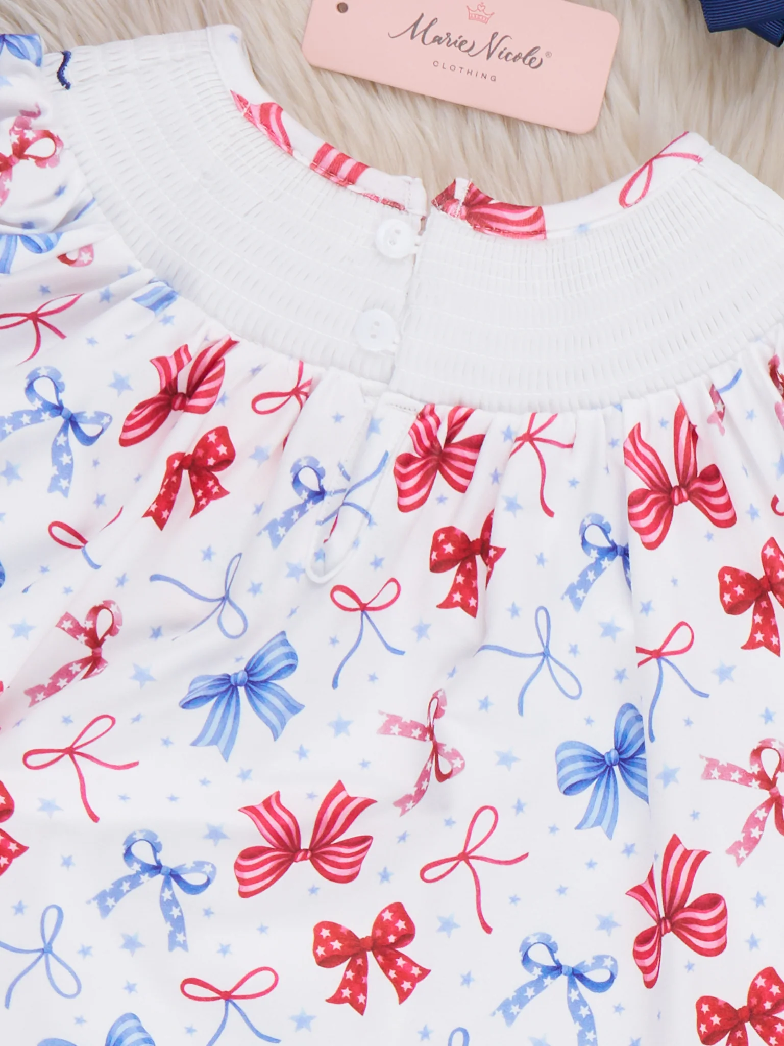 Patriotic Bow Delight Embroidered Outfit - Image 5