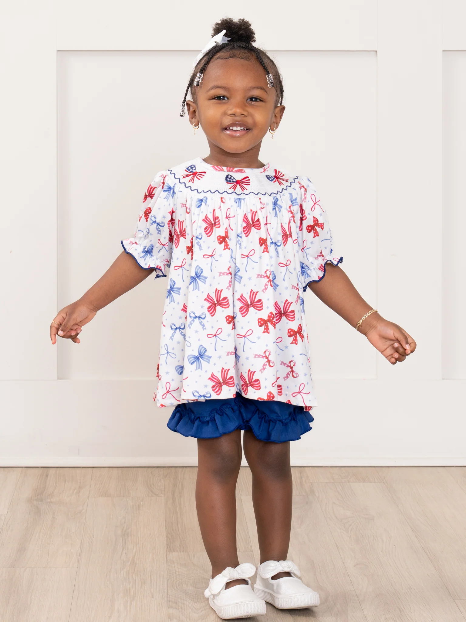 Patriotic Bow Delight Embroidered Outfit - Image 6