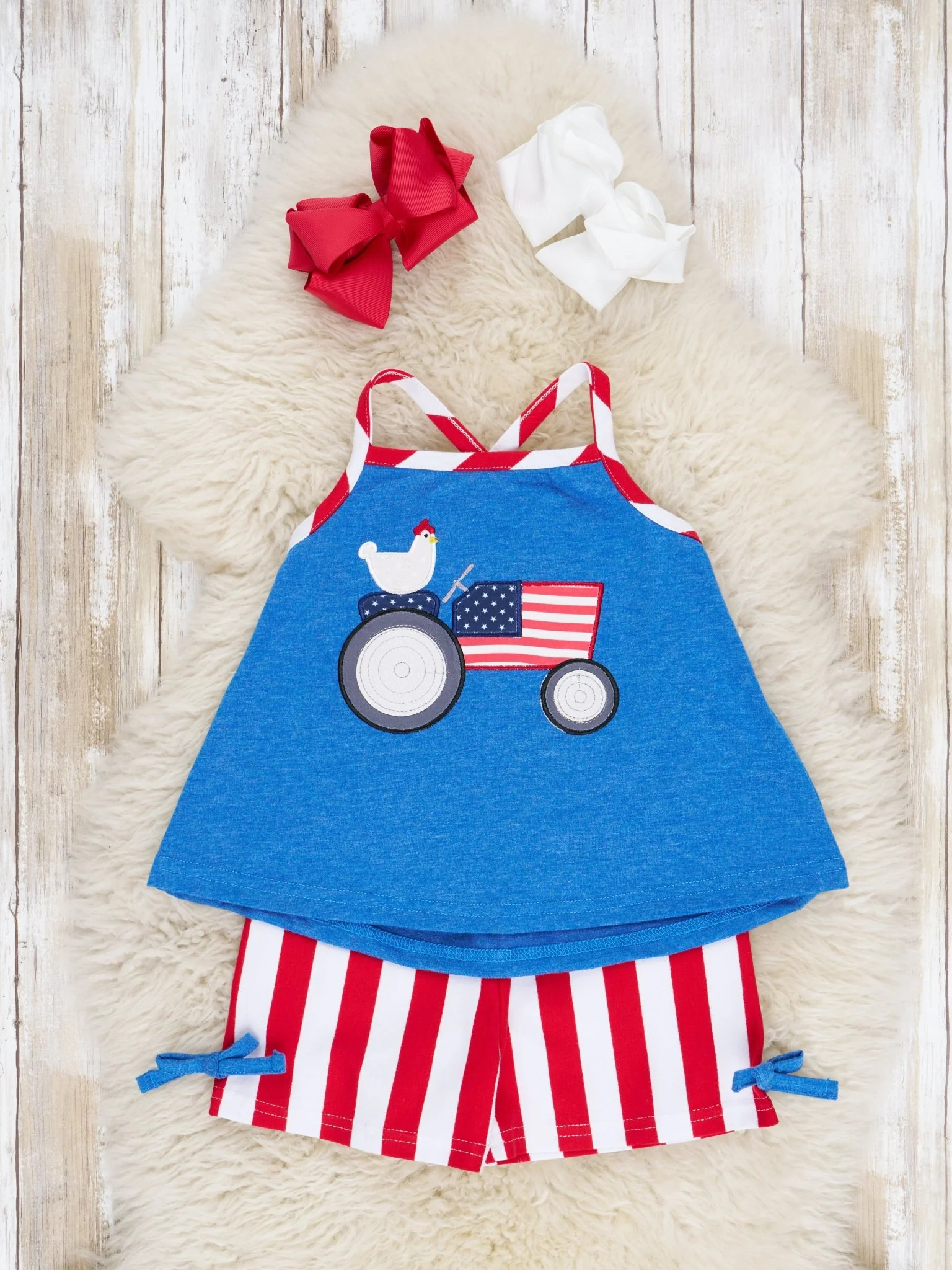 Patriotic Chicken Tractor Outfit