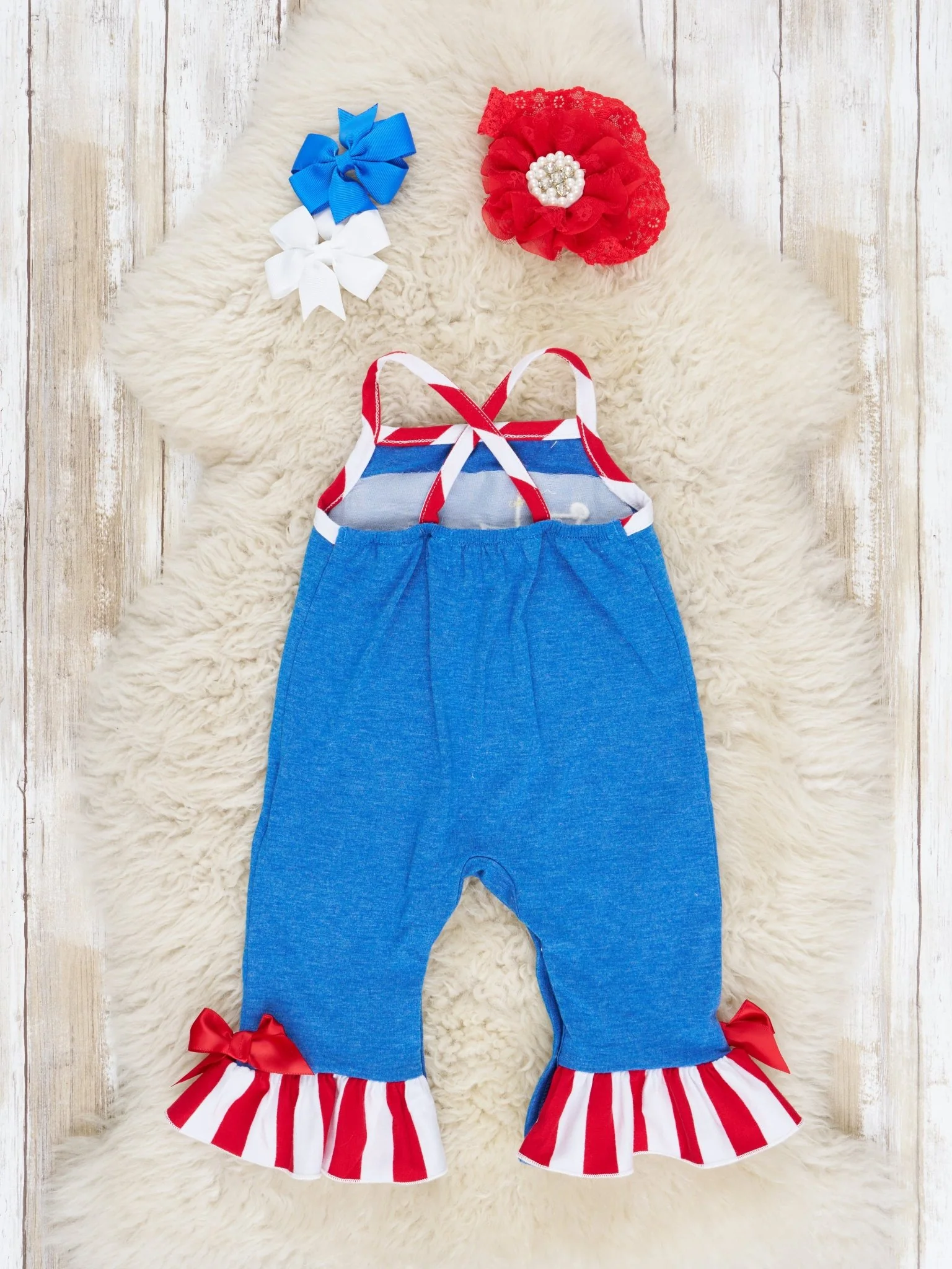 Patriotic Chicken Tractor Ruffle Romper - Image 2