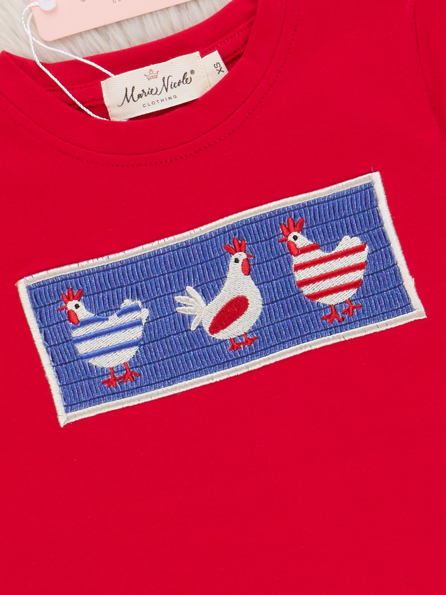 Patriotic Chickens Smocked Outfit - Image 3
