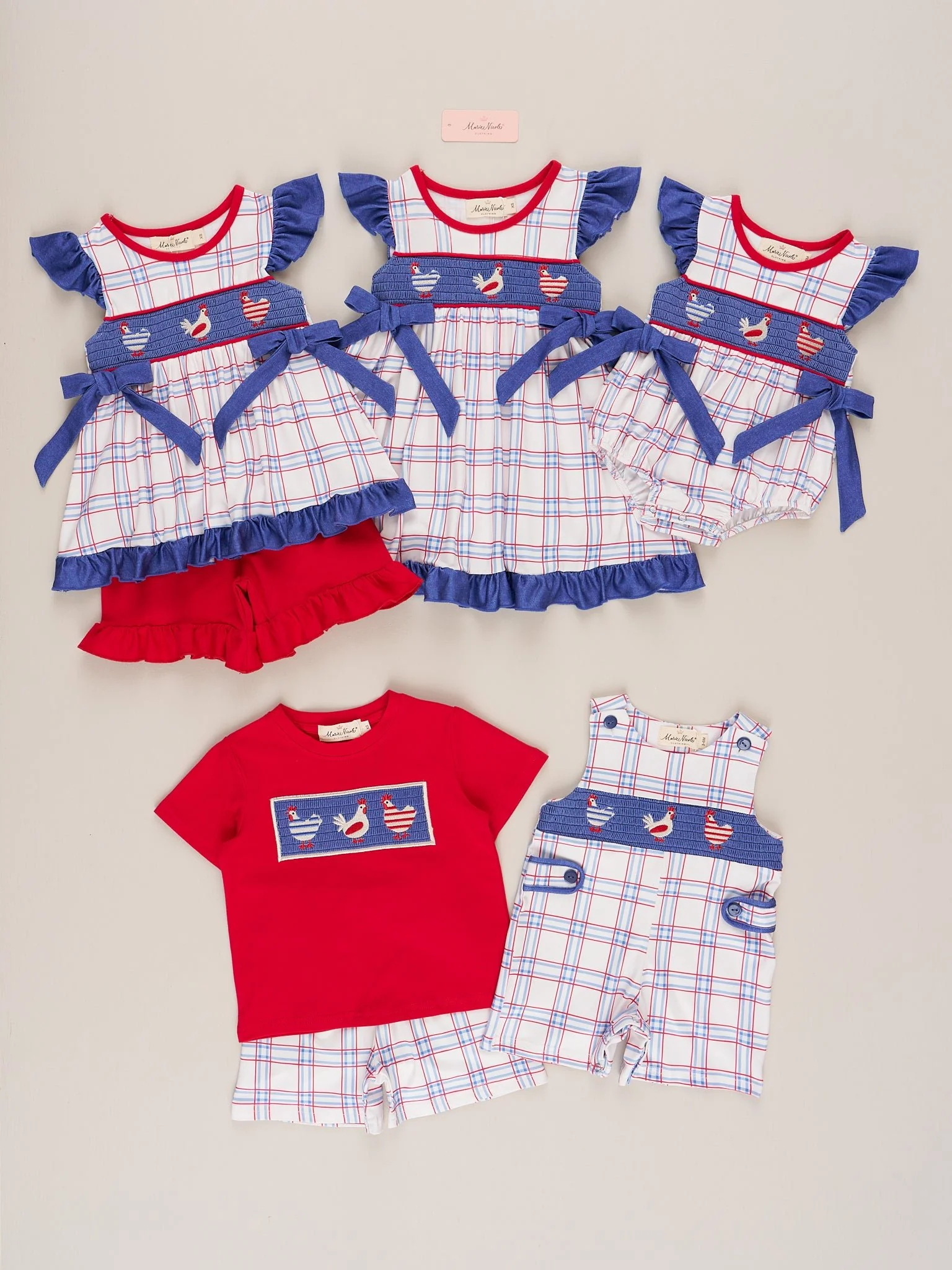 Patriotic Chickens Smocked Outfit - Image 4