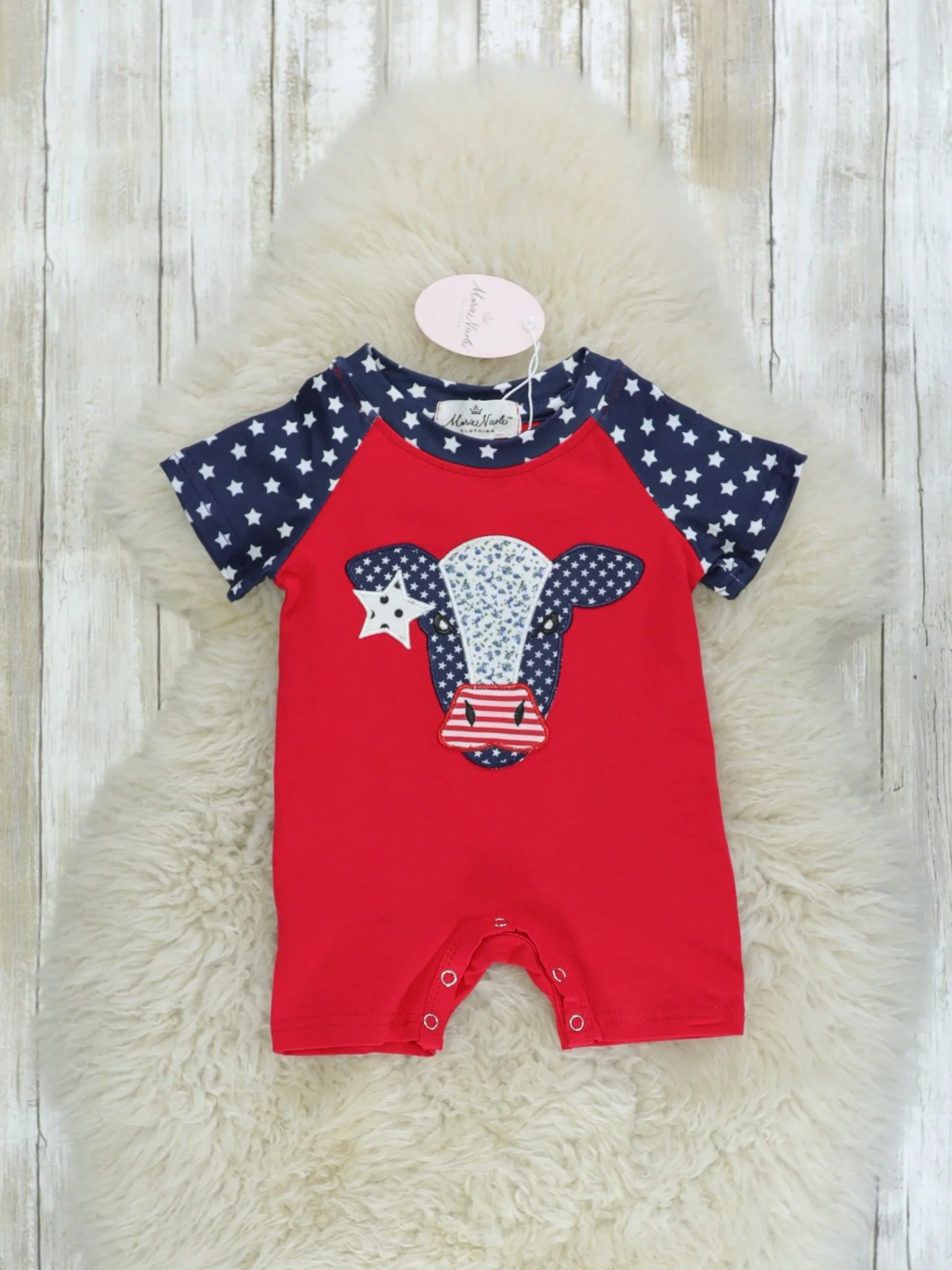 Patriotic Cow Romper