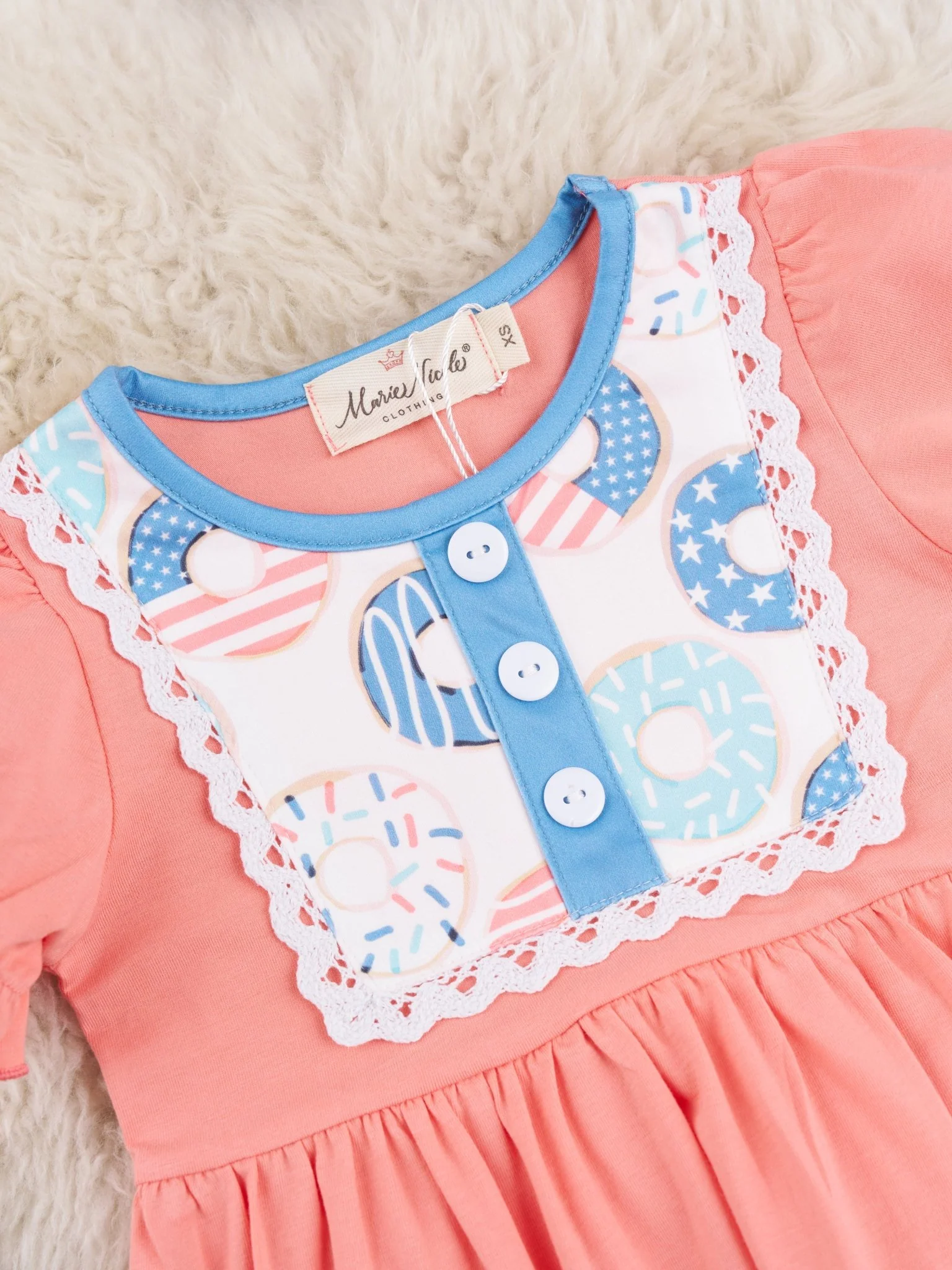 Patriotic Donut Ruffle Dress - Image 3
