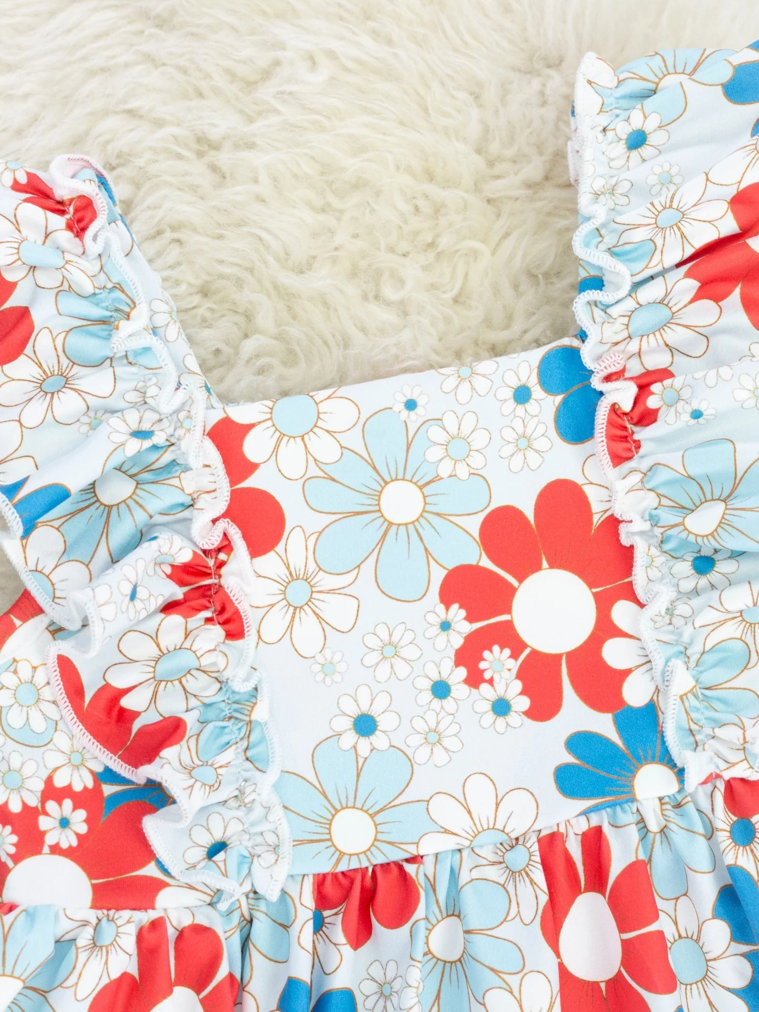 Patriotic Floral Ruffle Dress - Image 2
