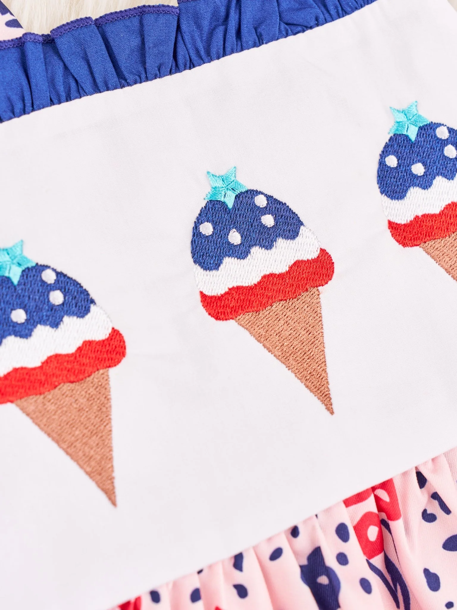 Patriotic Ice Cream Ruffle Dress - Image 3