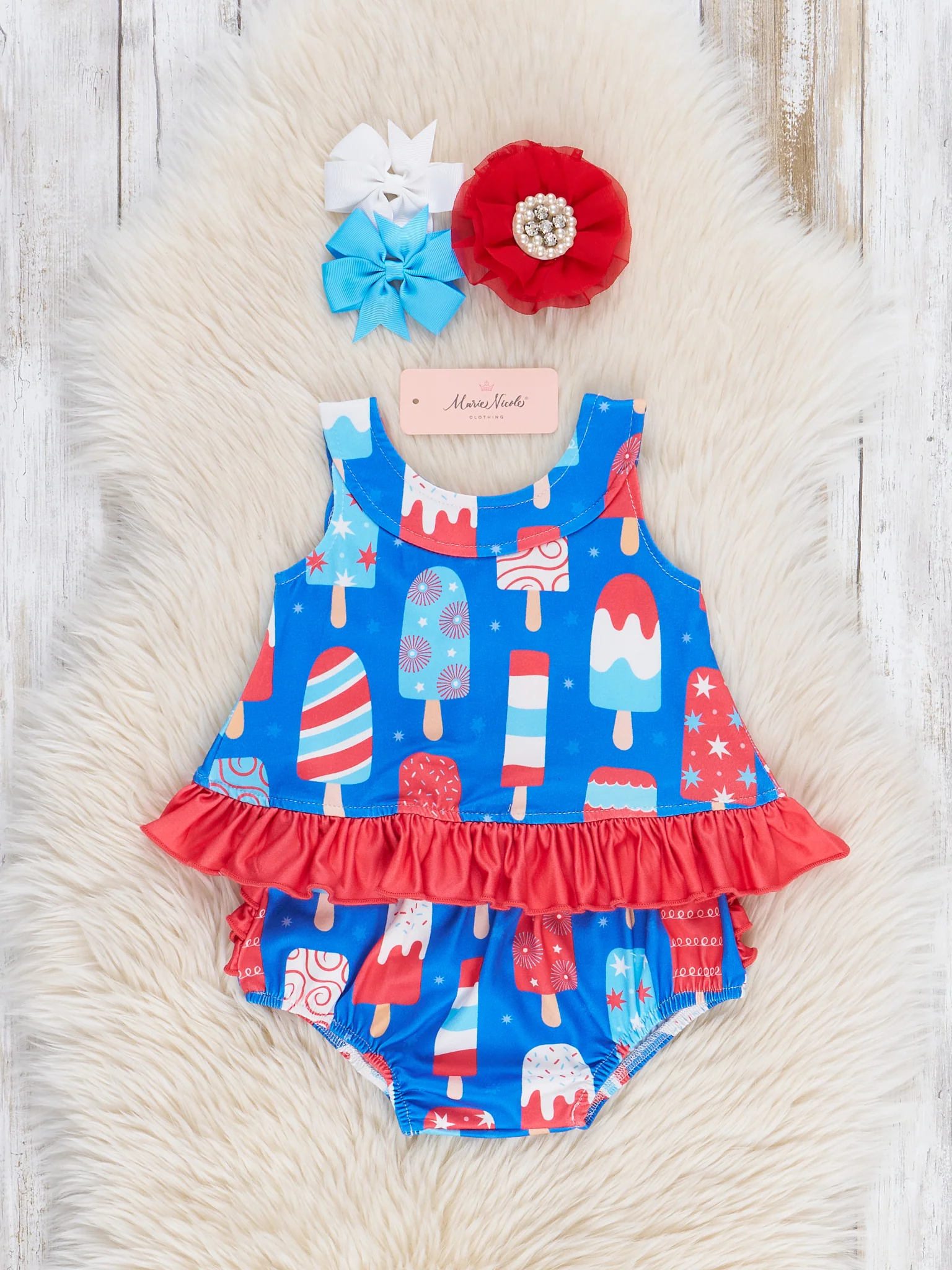 Patriotic Popsicle Ruffle Bloomers Outfit