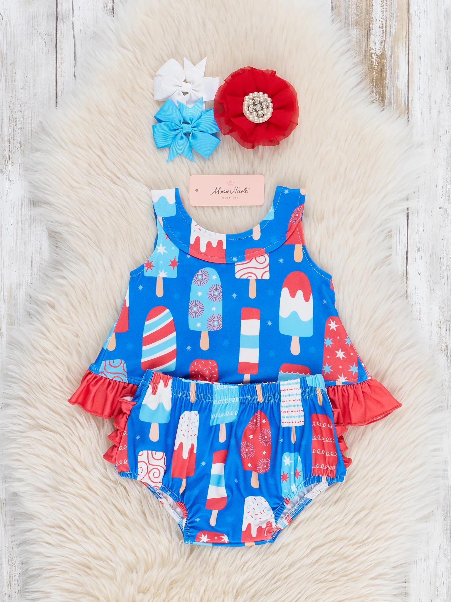 Patriotic Popsicle Ruffle Bloomers Outfit - Image 4
